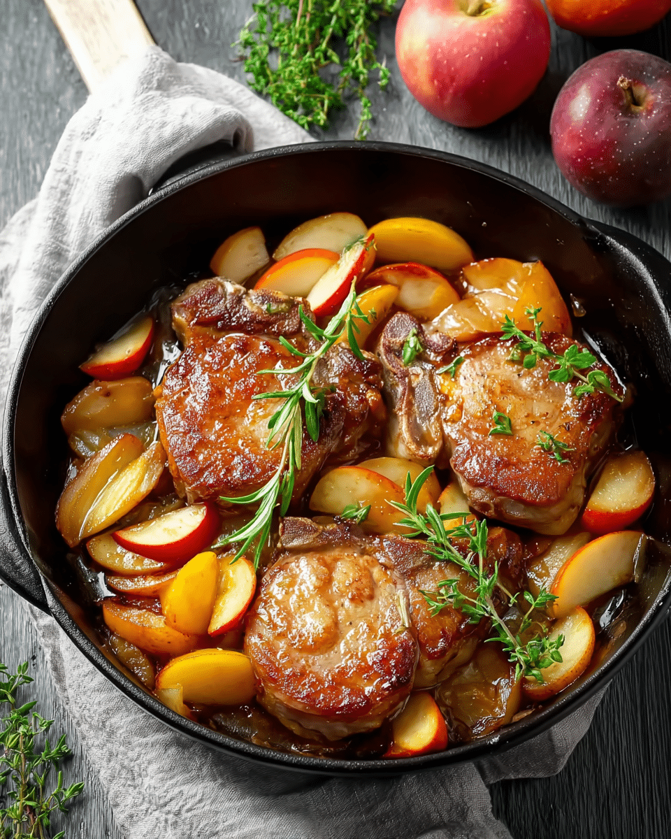 Tender Pork Chops with Apples