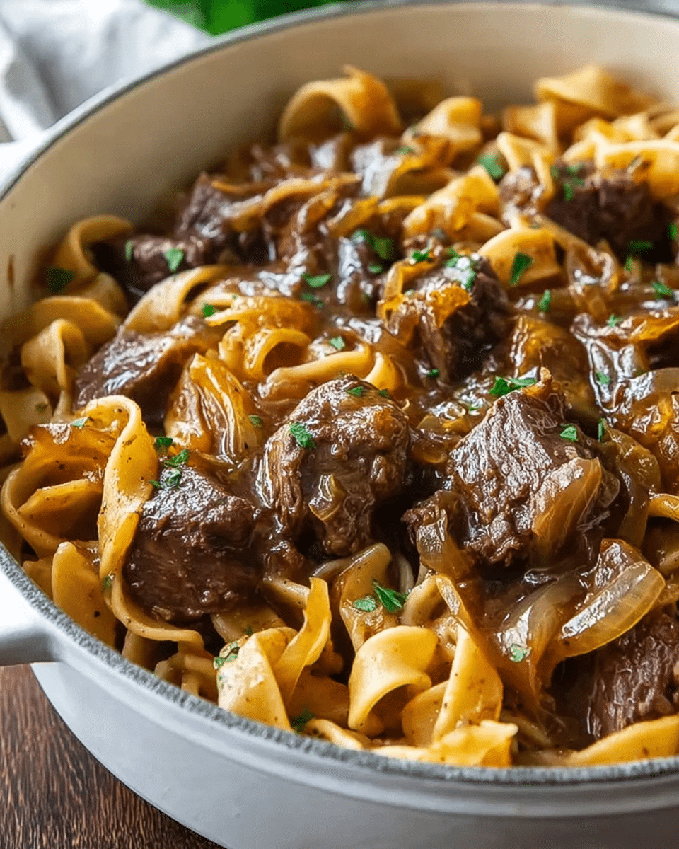 French Onion Beef and Noodles