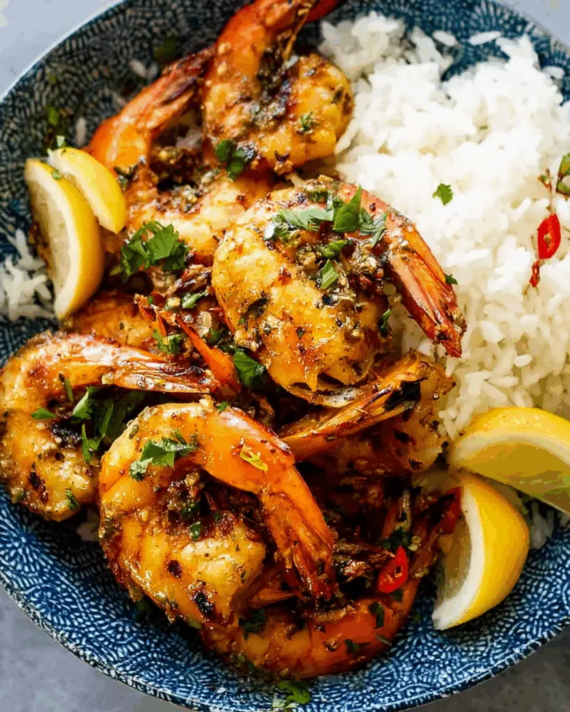 Grilled Garlic Butter Prawns