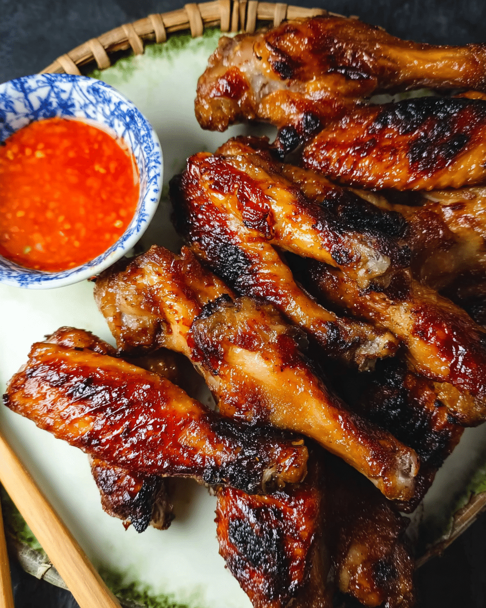 Singapore Hawker BBQ Wings with Chilli Dip