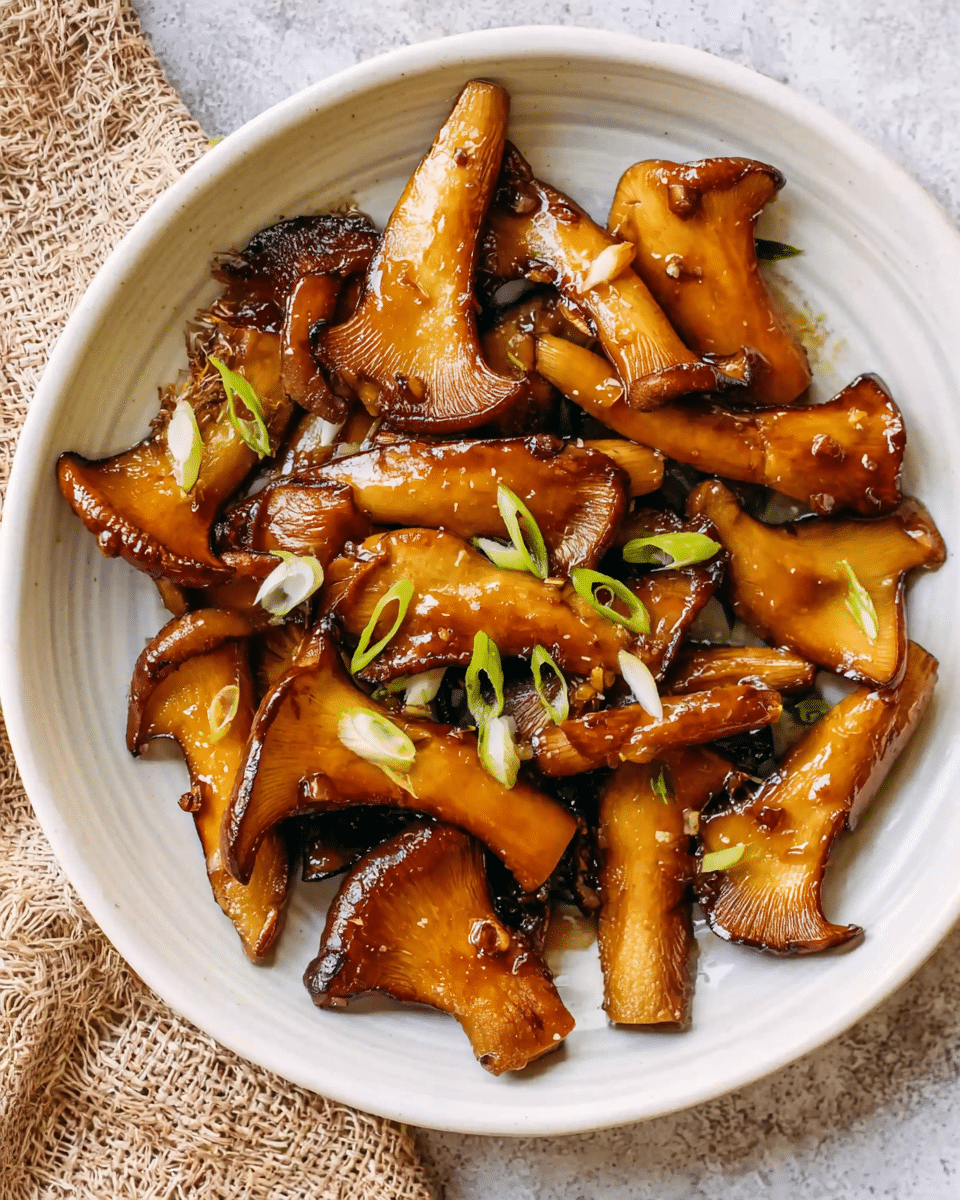 Soy Butter Glazed King Oyster Mushrooms