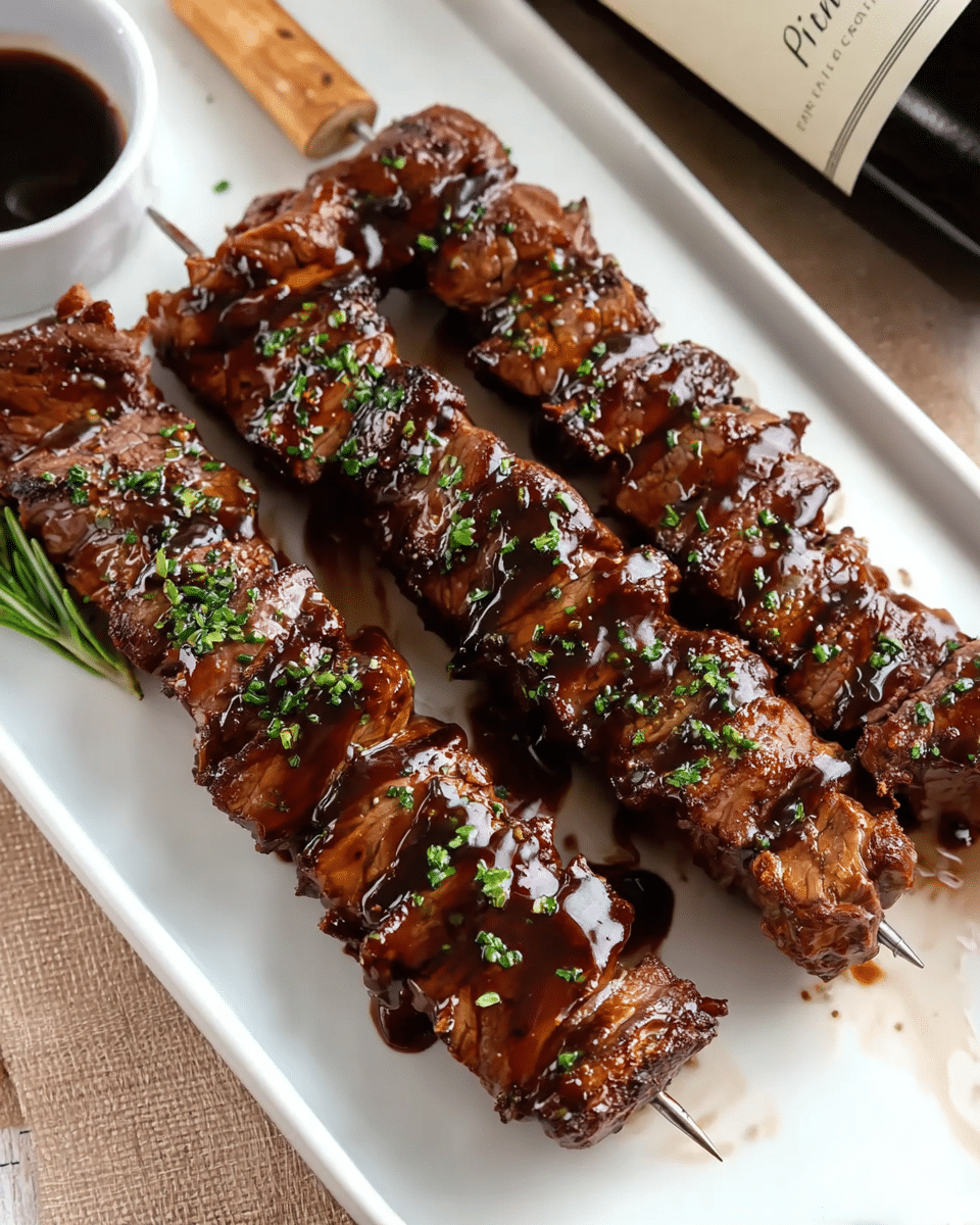 Balsamic Glazed Ribeye Skewers