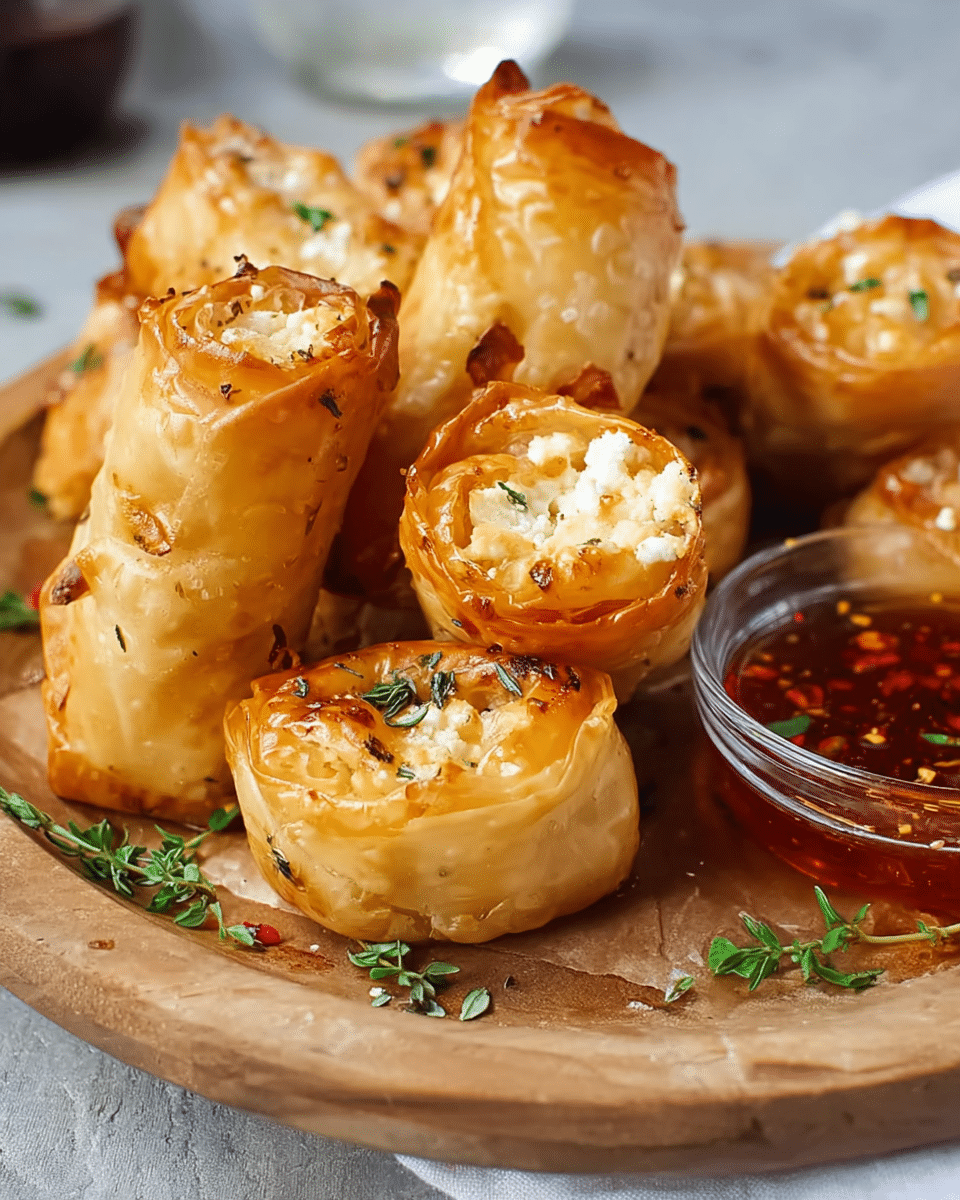 Flaky Chili Honey Feta Rolls