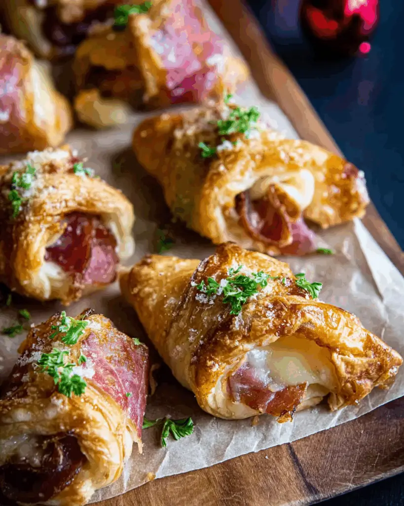 Prosciutto Wrapped Baked Brie Rolls