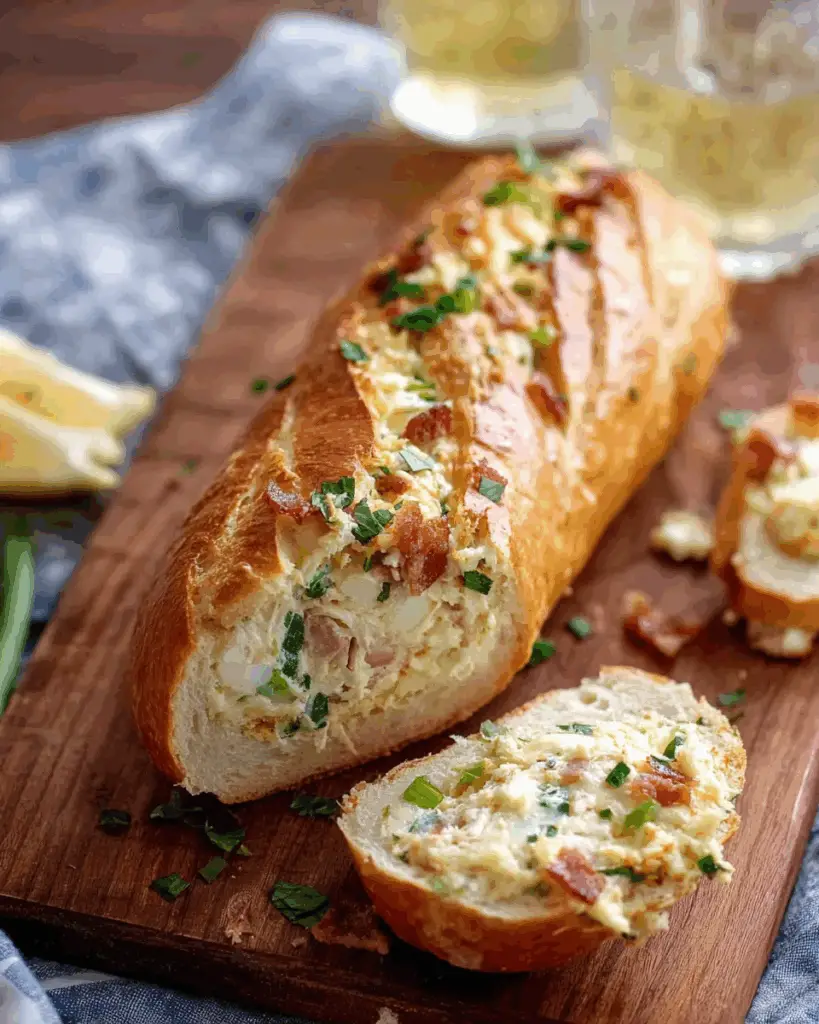 Cheesy Jalapeno Bacon Stuffed Baguette with Garlic Butter