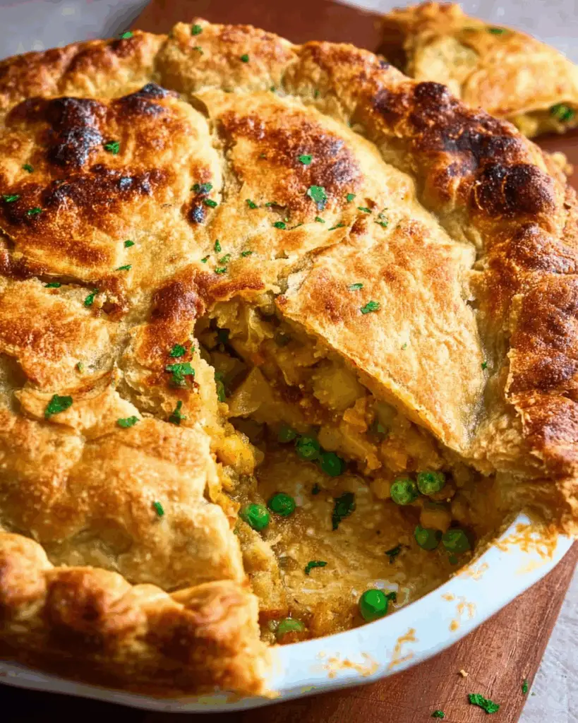 Oven Baked Samosa Pot Pie with Potato and Peas