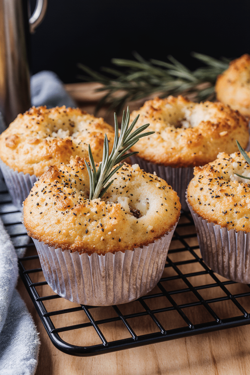 Garlic Rosemary Focaccia Muffins