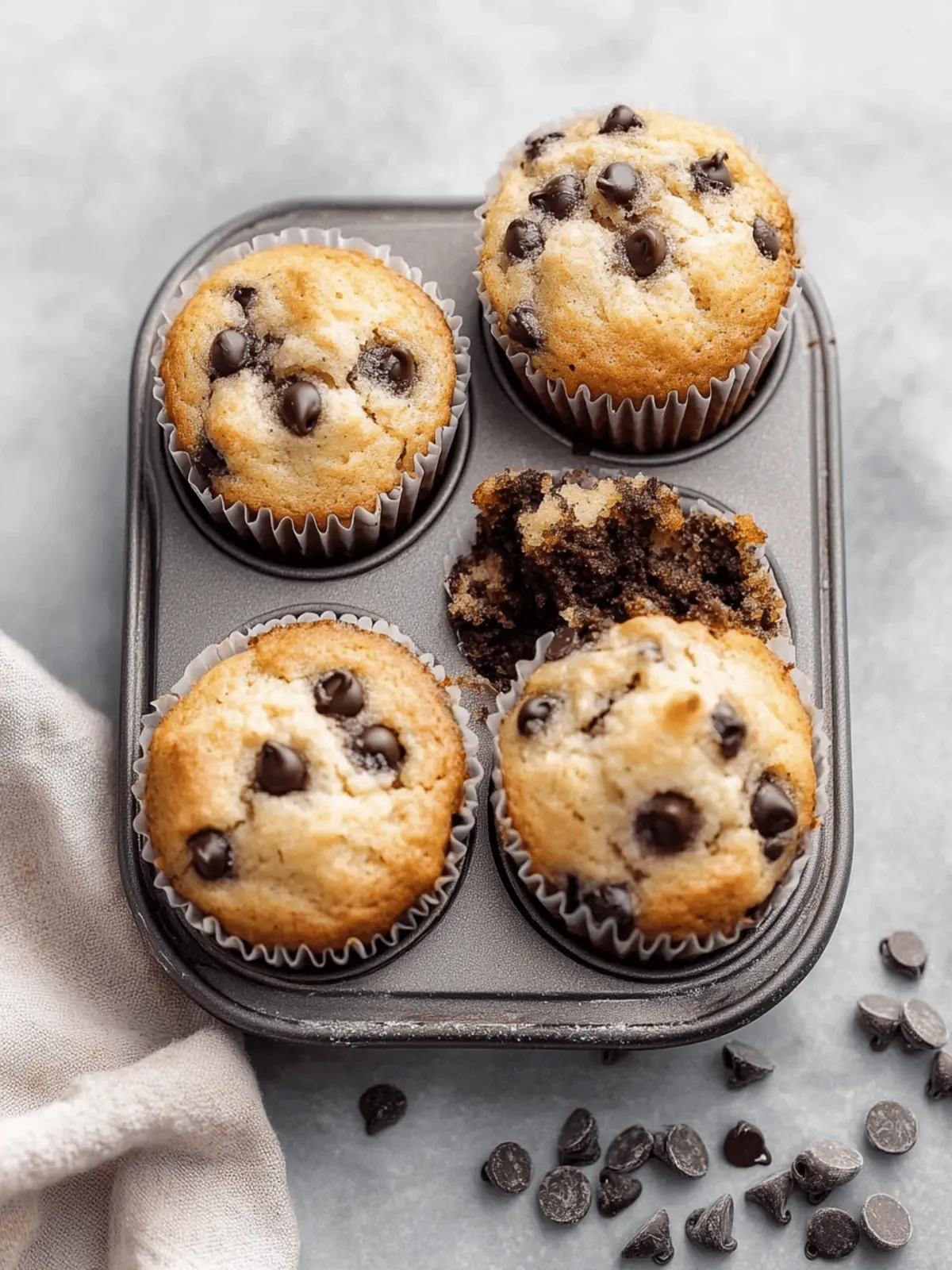 Fluffy Chocolate Chip Muffins to Brighten Your Morning 2 Fluffy Chocolate Chip Muffins