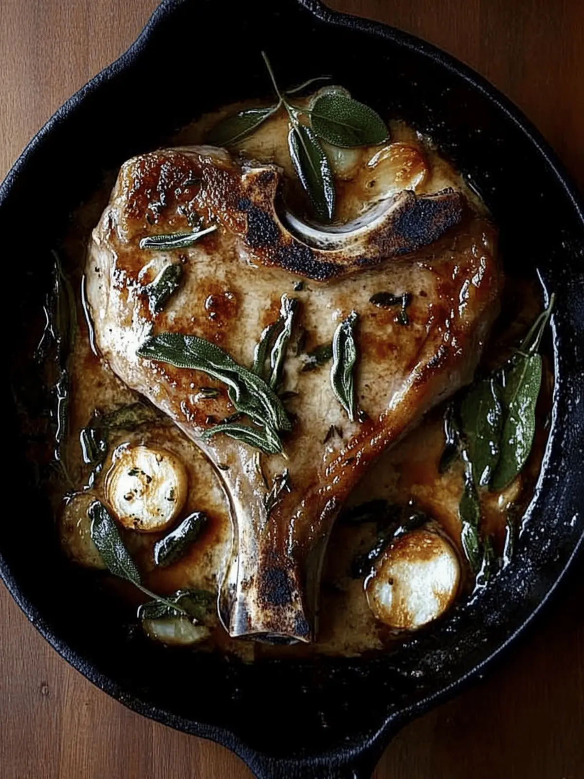 Pork Chops with Sage Butter Sauce