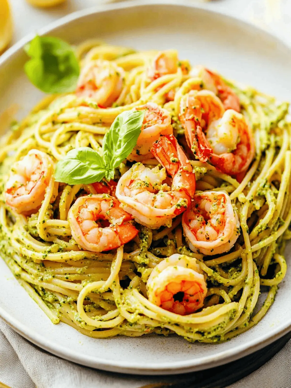 25-Minute Shrimp Pesto Pasta