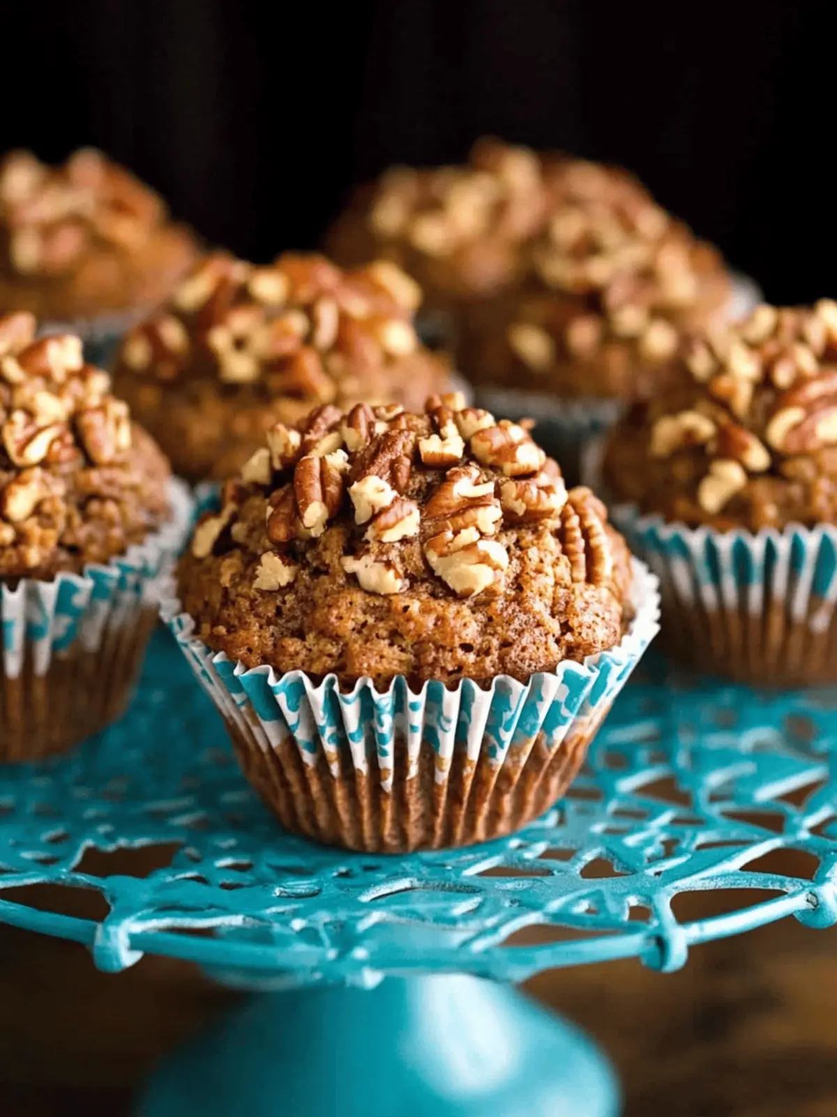 Delicious Morning Glory Muffins with Crunchy Candied Pecan Topping 3 Morning Glory Muffins with Candied Pecan Topping