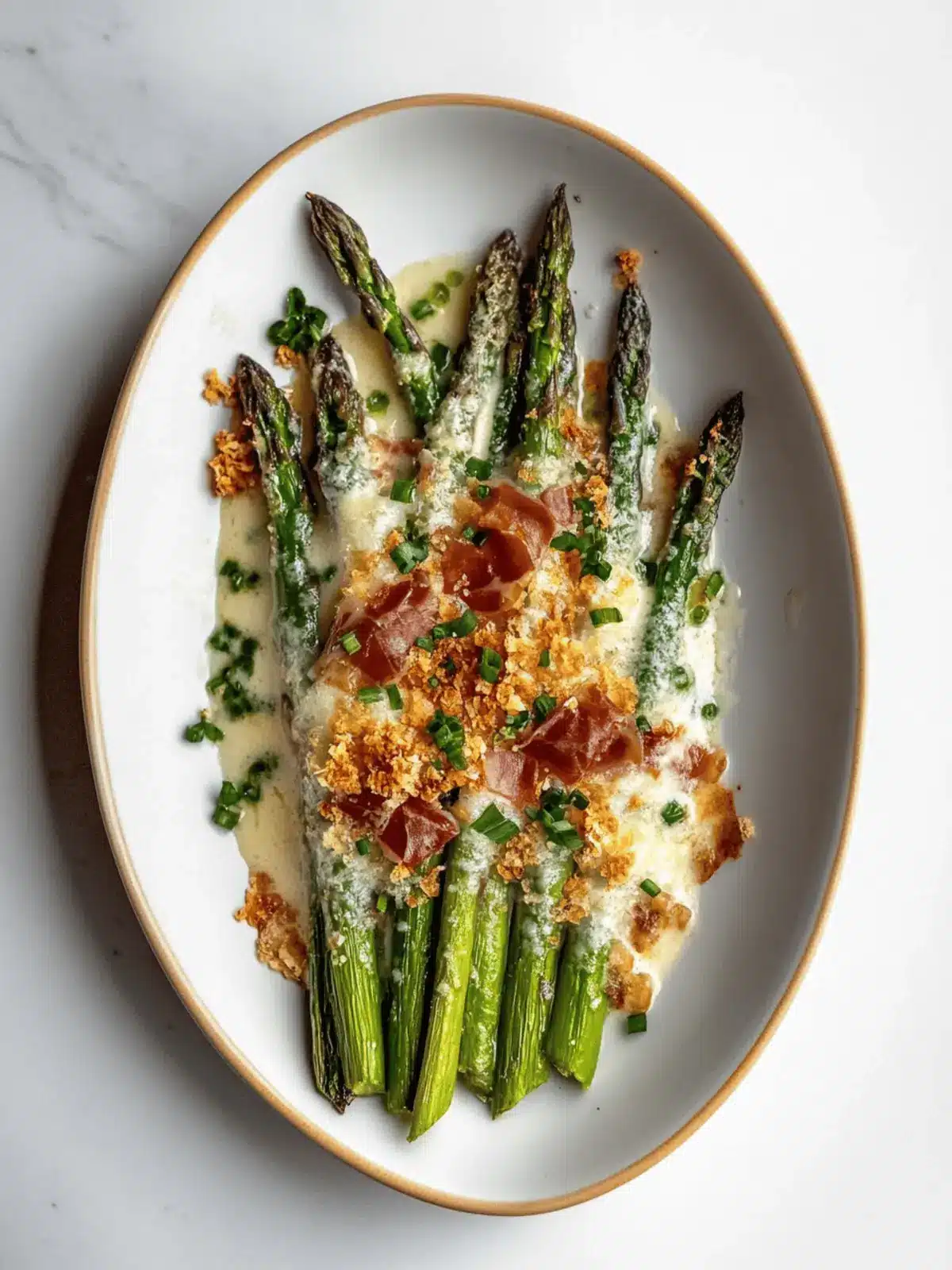 Asparagus au Gratin with Prosciutto