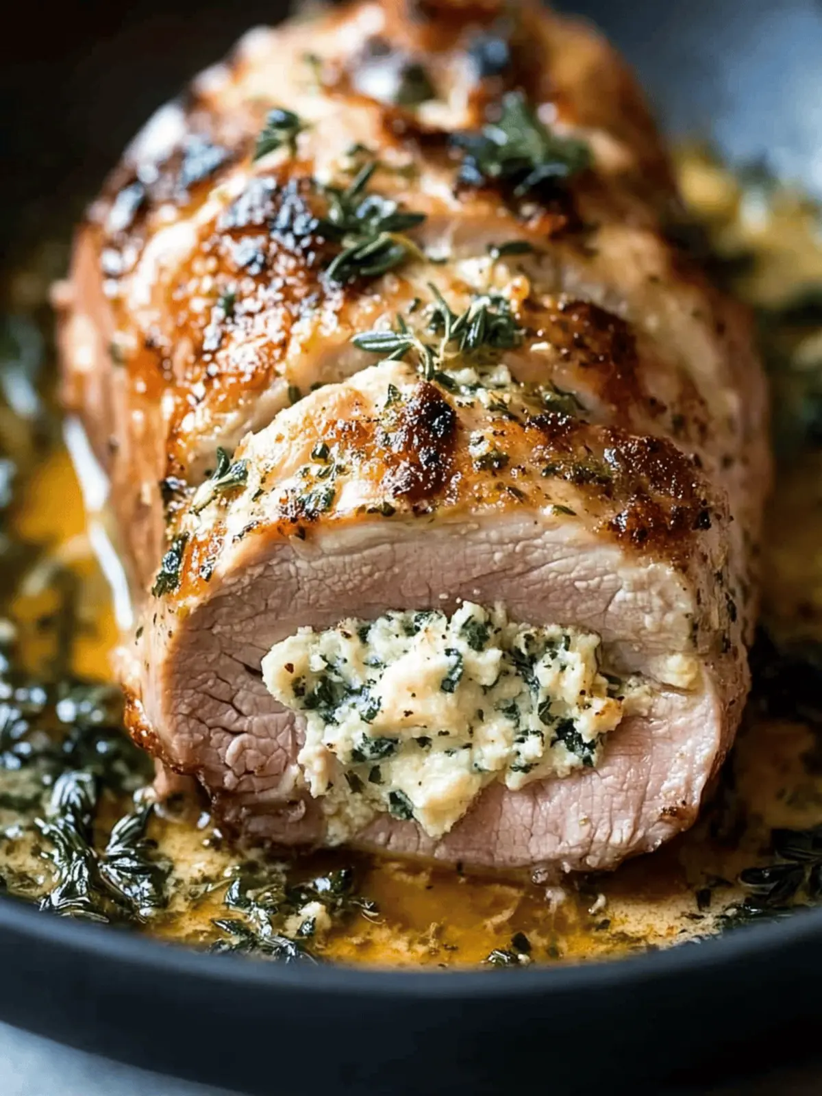 Goat Cheese Stuffed Pork Tenderloin