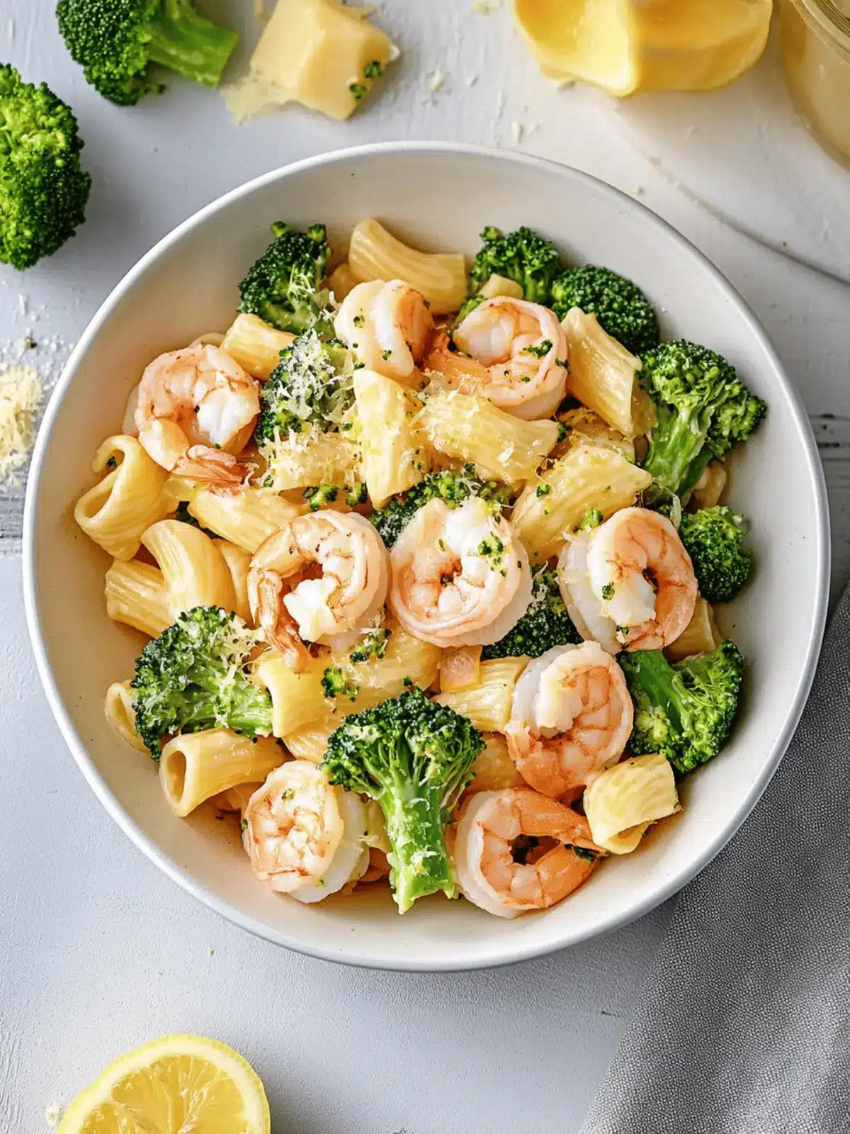 Creamy Lemon and Broccoli Pasta with Shrimp