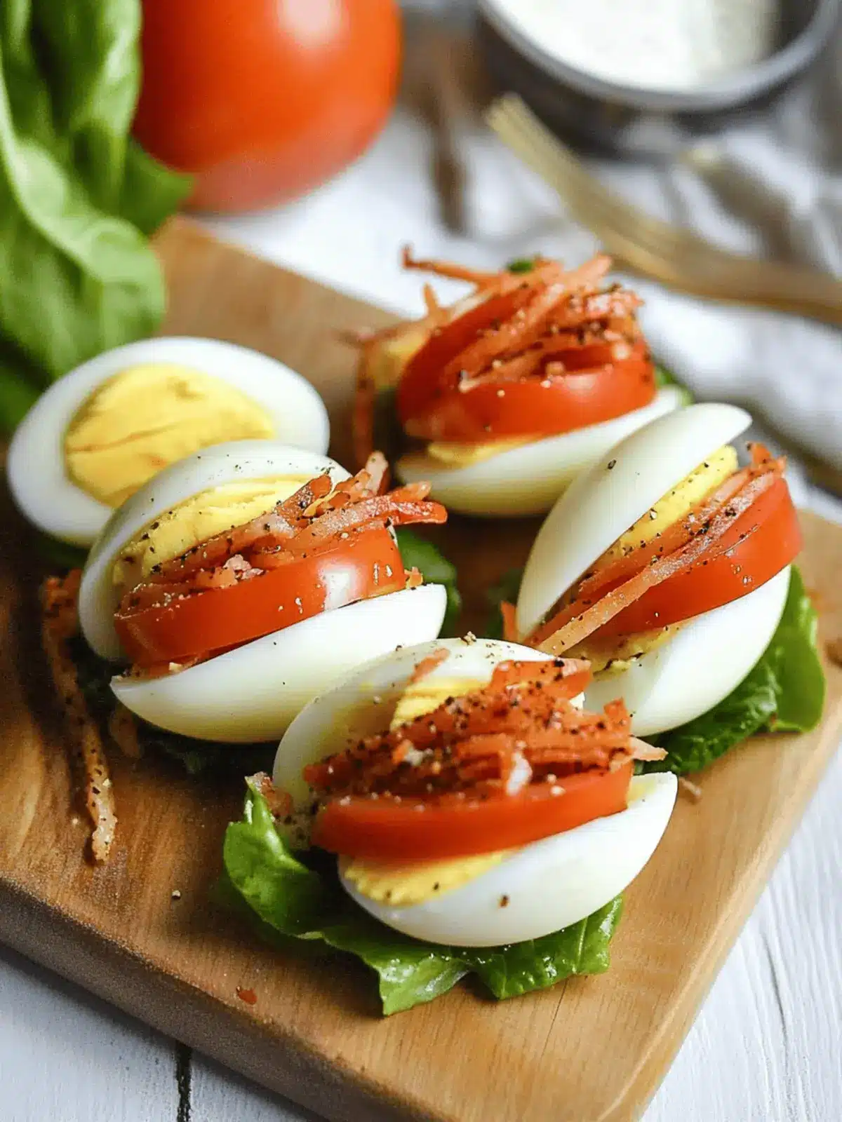 Hard Boiled Egg BLT Bites