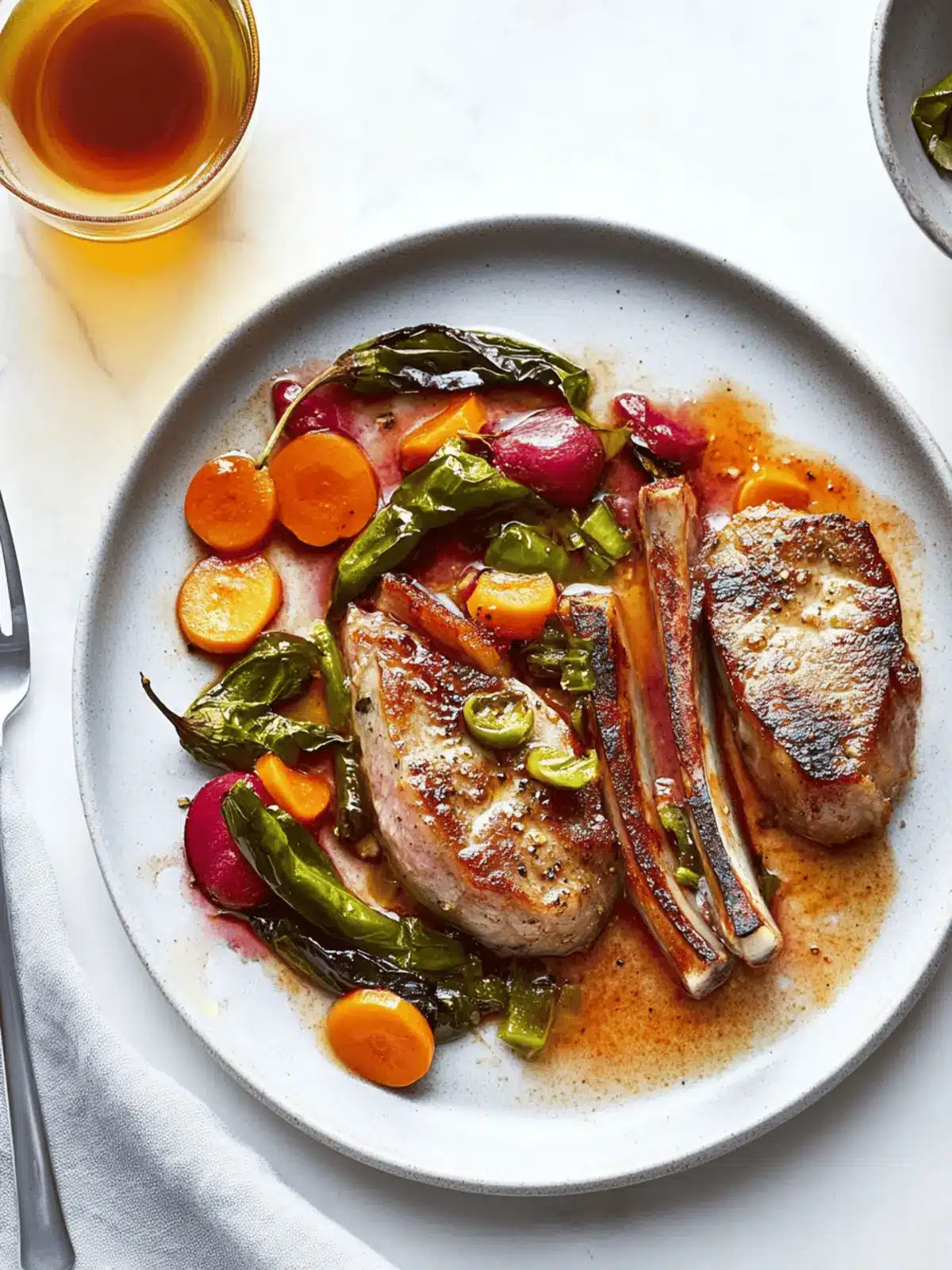 Pork Chops and Padrón Chiles en Escabèche