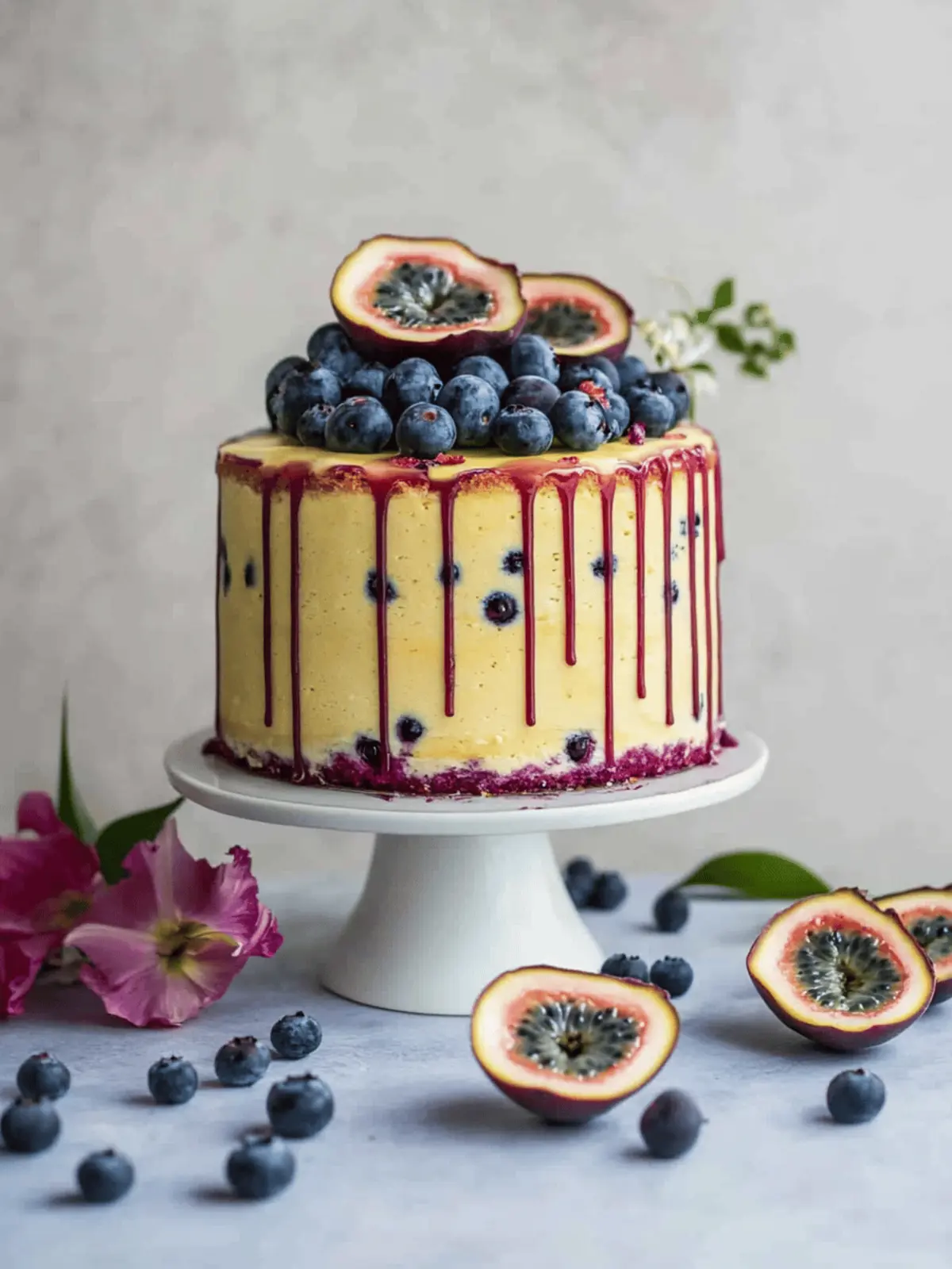 Blueberry Passionfruit Layer Cake