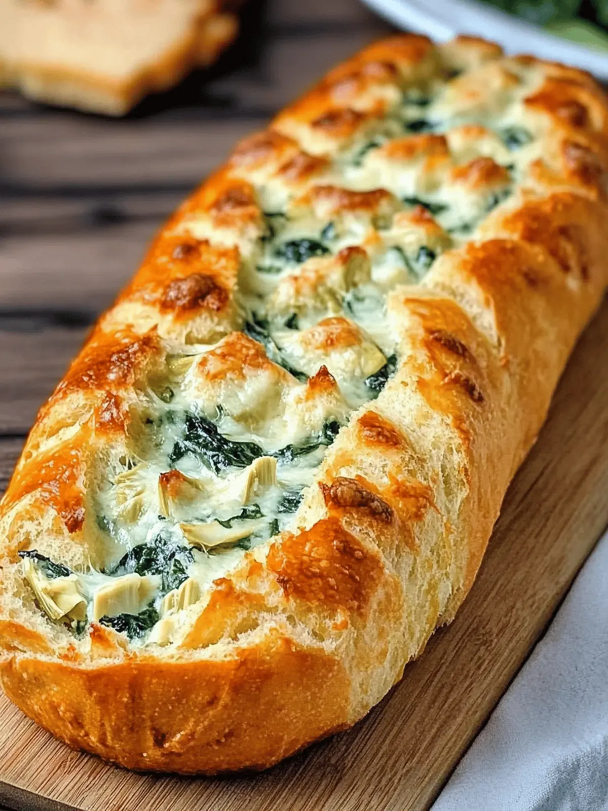 Spinach and Artichoke Stuffed Bread