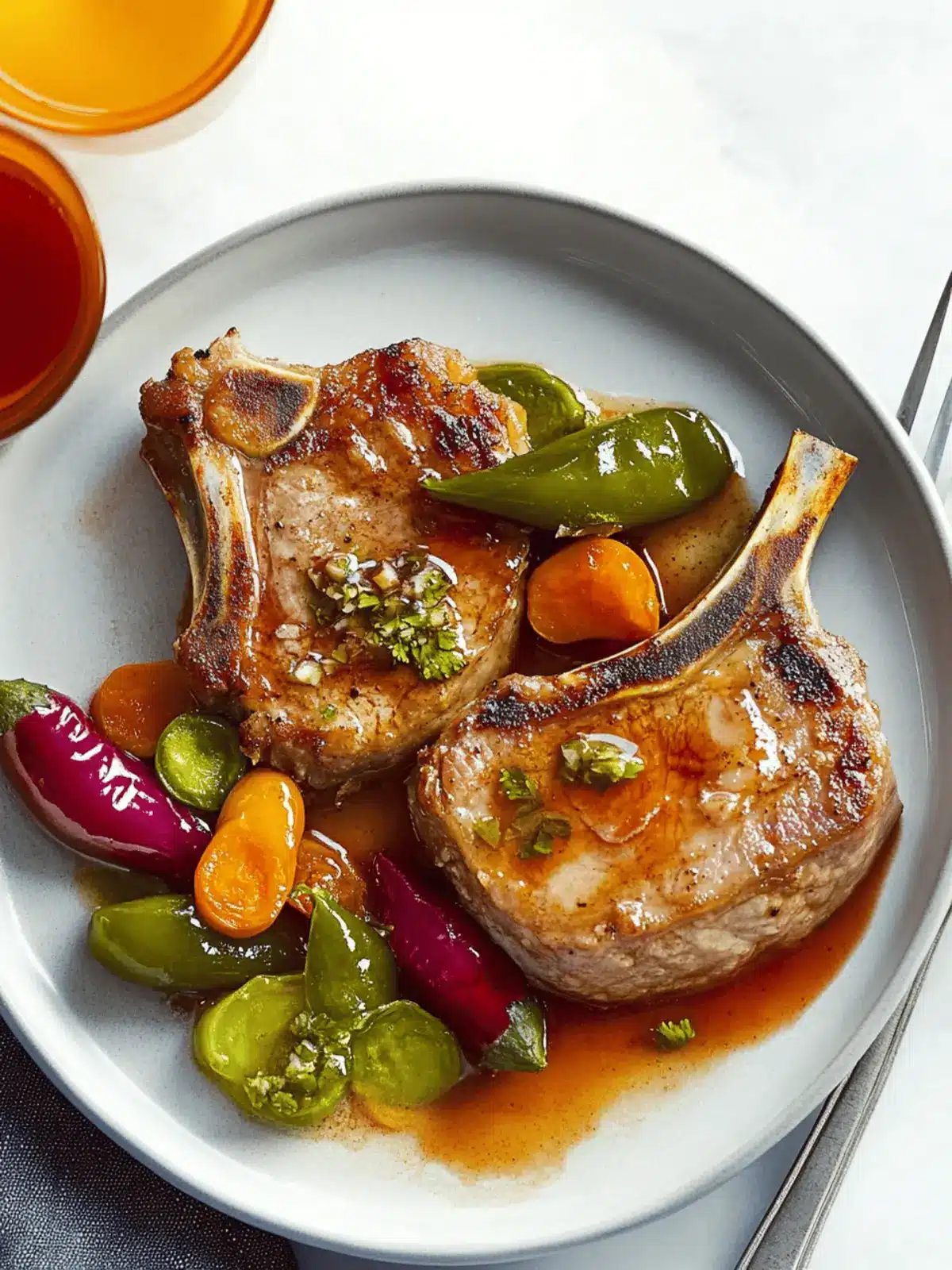 Pork Chops and Padrón Chiles en Escabèche