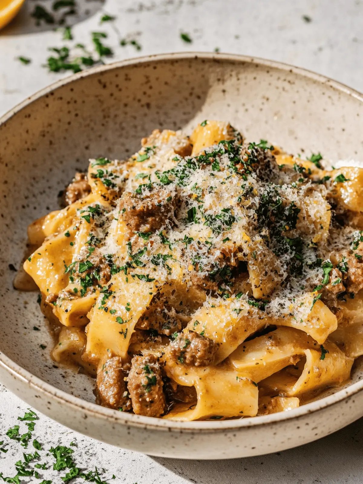 Saucy Sausage and Lemon Pasta (Sausage al Lemone)