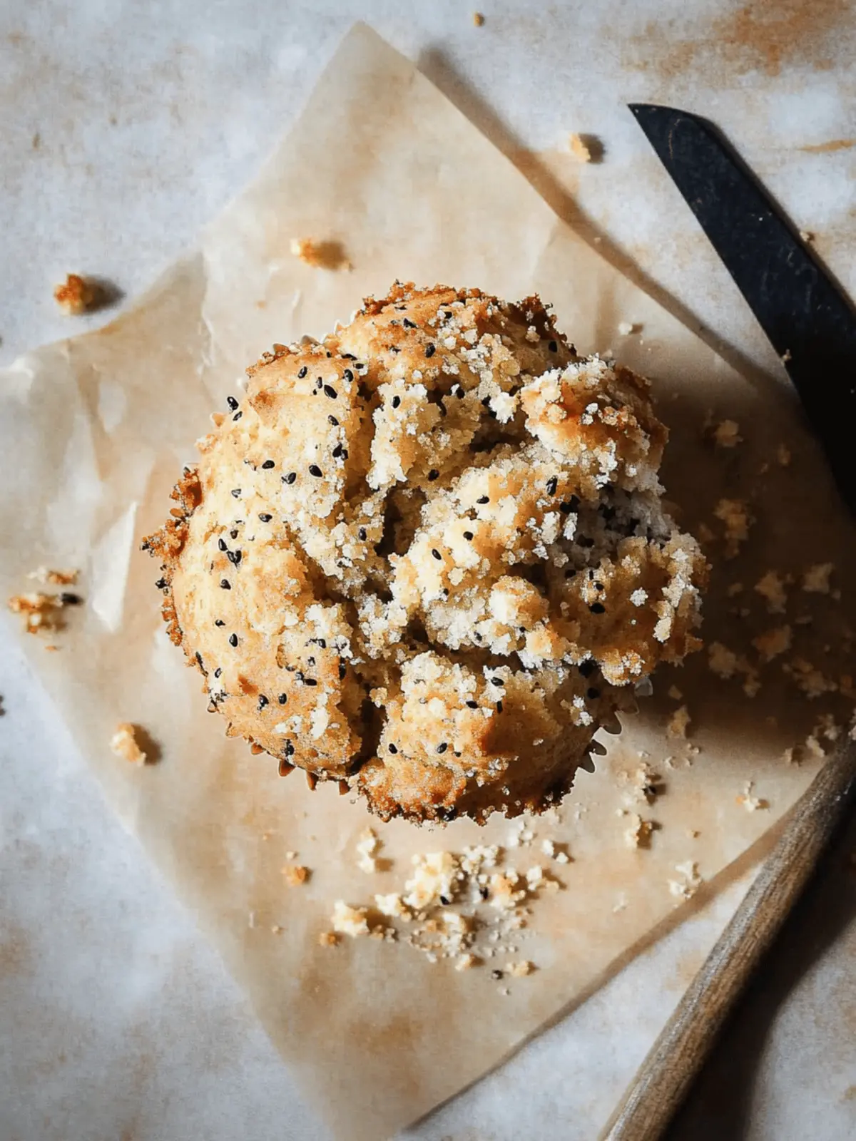 Tahini Banana Crumb Muffins