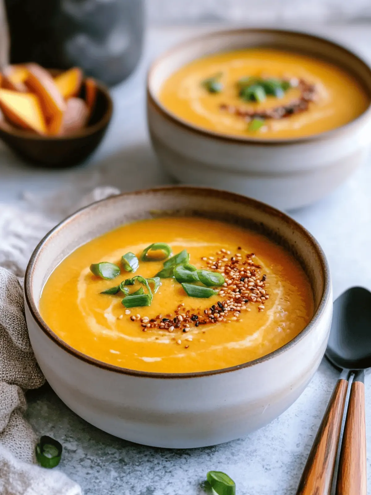 Slow Cooker Butternut Squash and Sweet Potato Soup with Miso