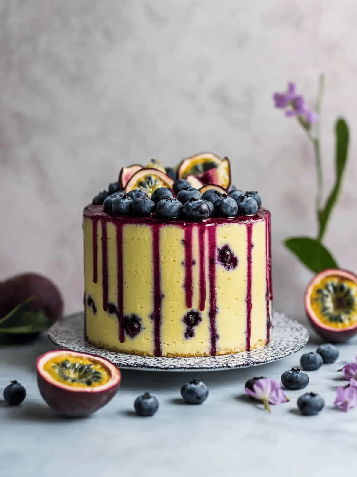 Blueberry Passionfruit Layer Cake