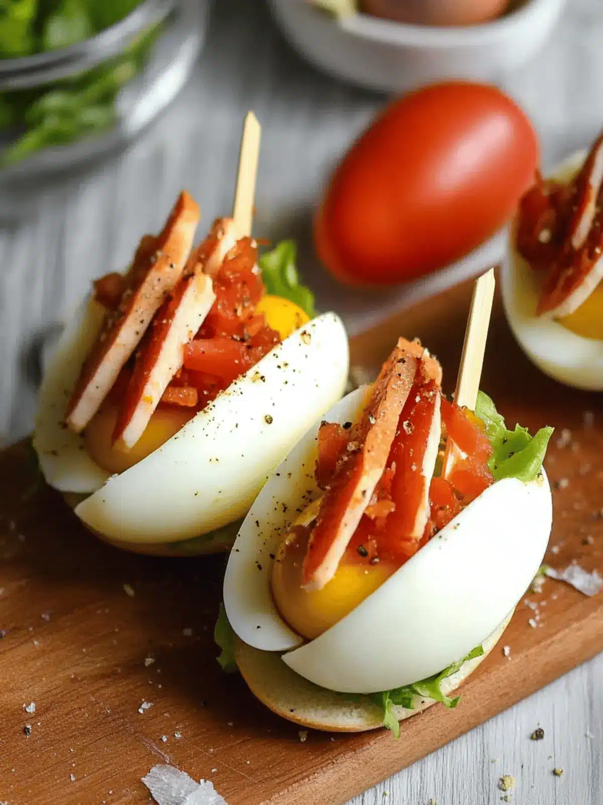 Hard Boiled Egg BLT Bites