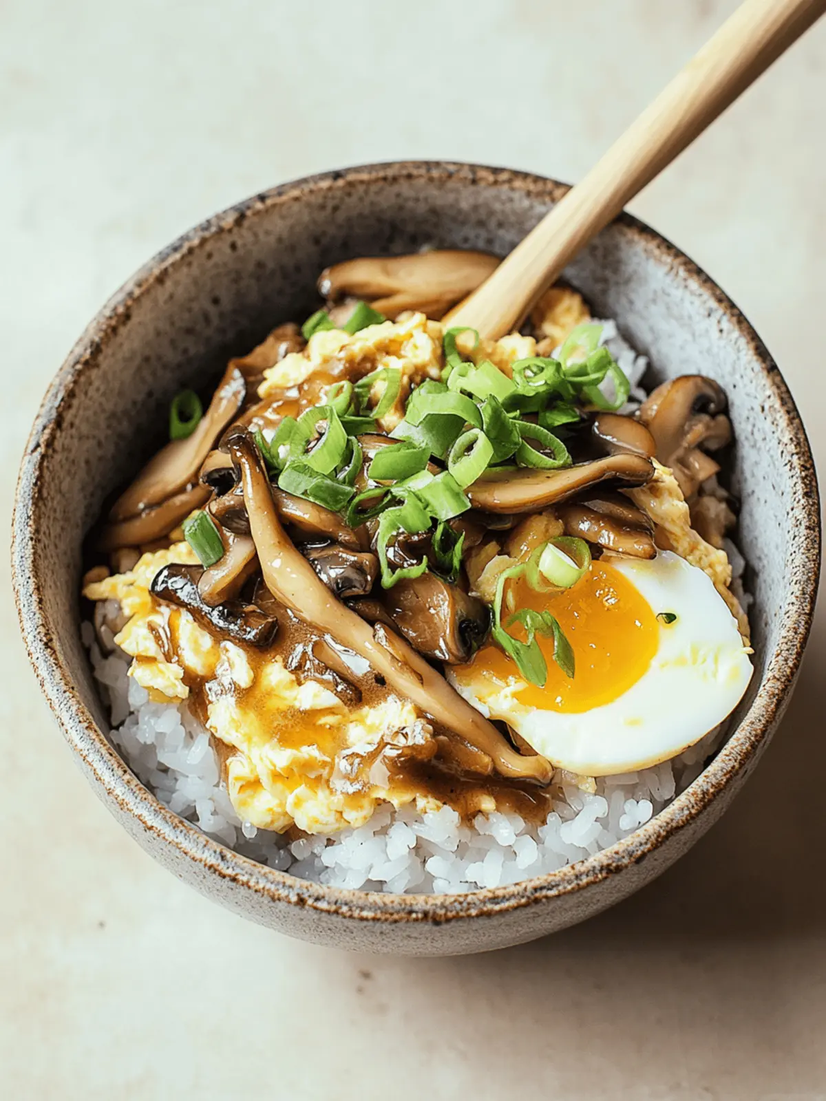 Mushroom and Egg Rice Bowl
