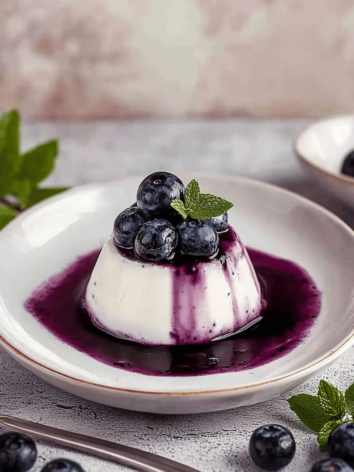 Classic Easy Vanilla Panna Cotta with Blueberry Compote