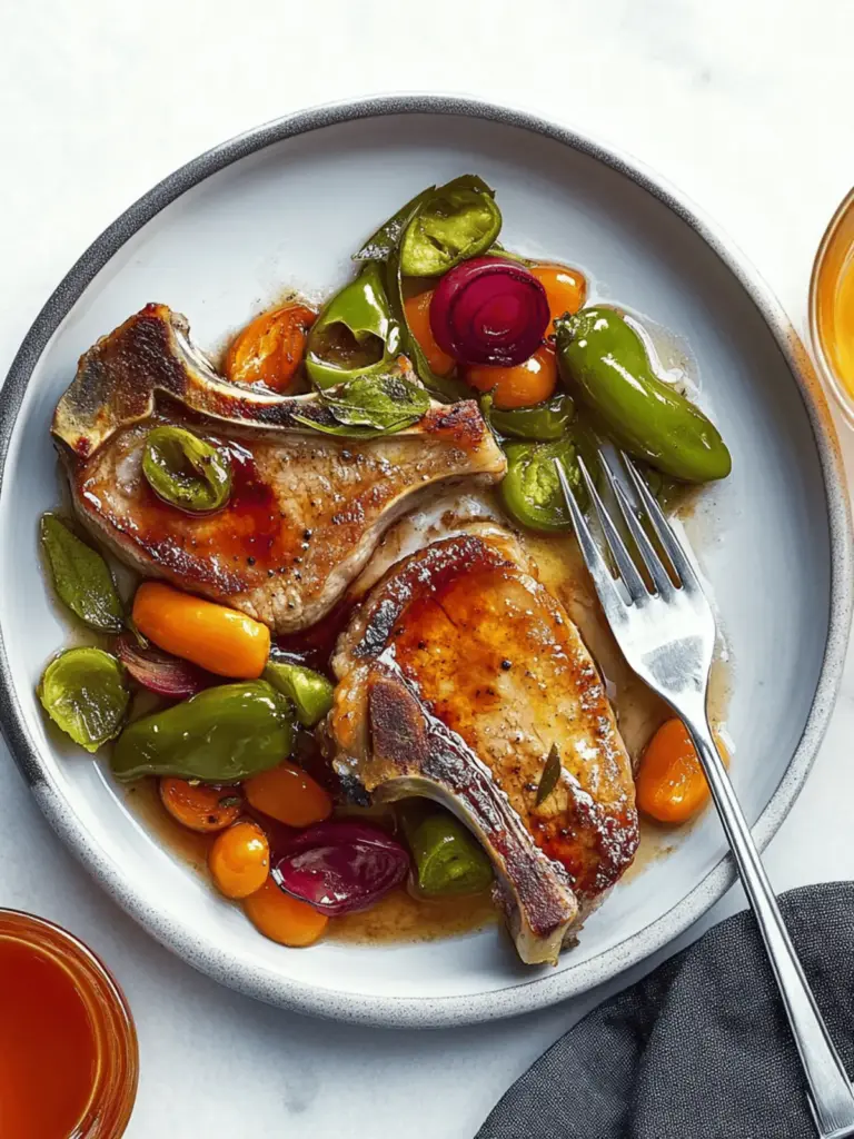 Pork Chops and Padrón Chiles en Escabèche