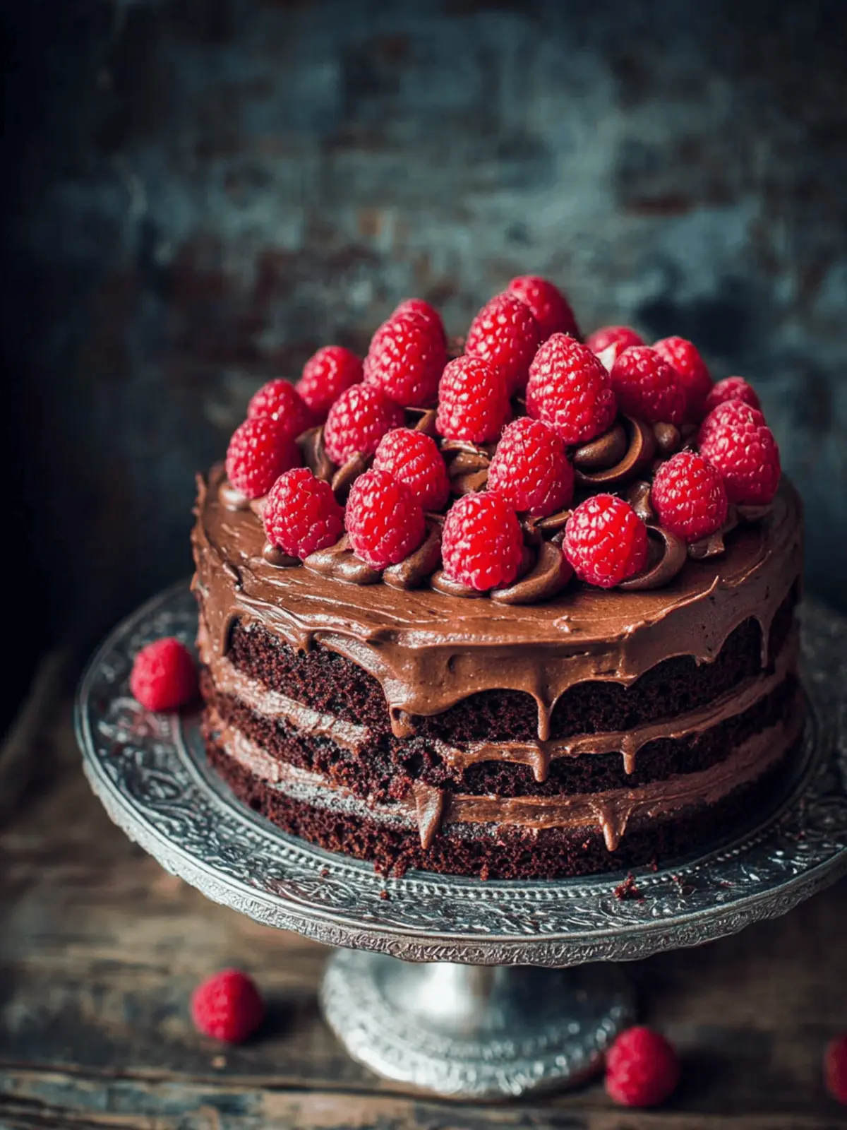 Easy Chocolate Cake With Raspberries