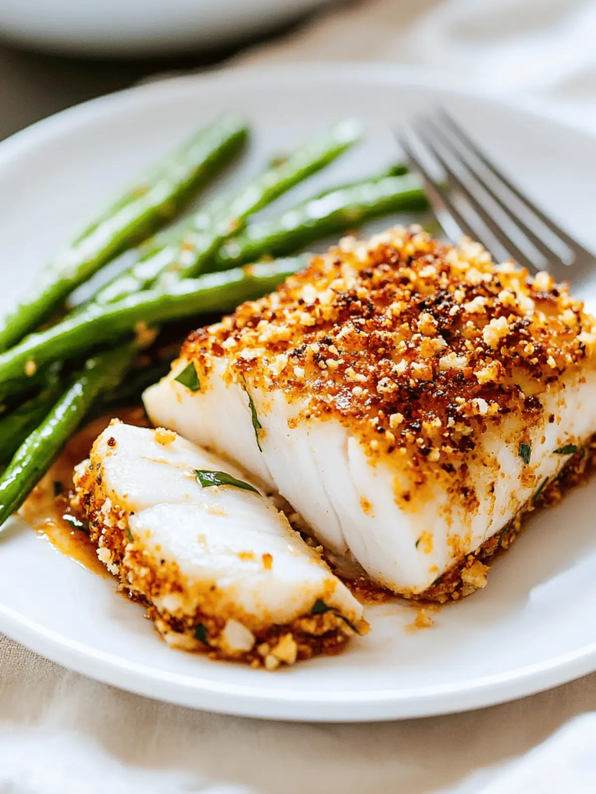 Parmesan Crusted Baked Halibut Fish