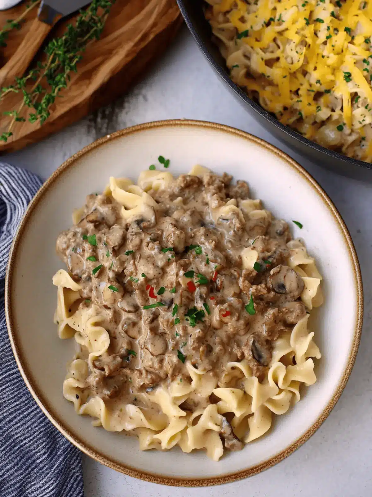 Ground Beef Stroganoff (without Cream of Mushroom Soup)
