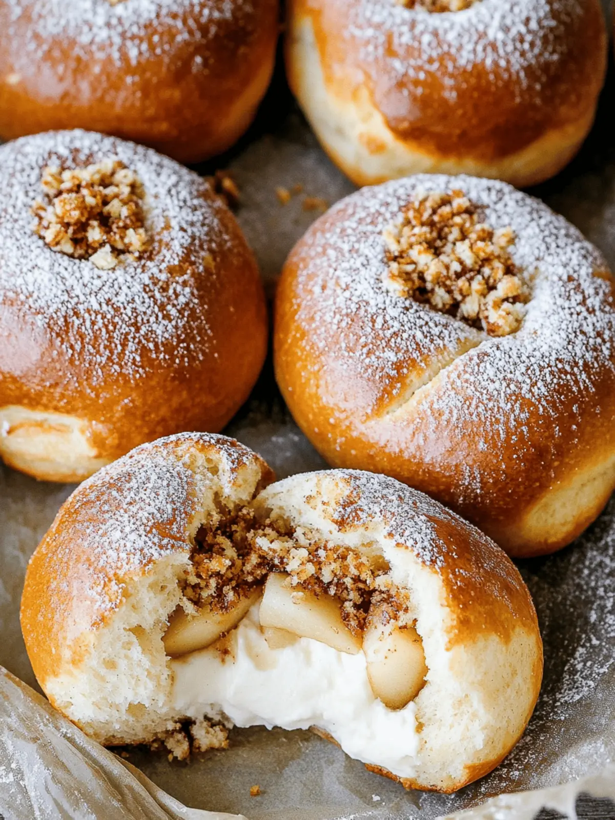 Apple Cheesecake Brioche Buns