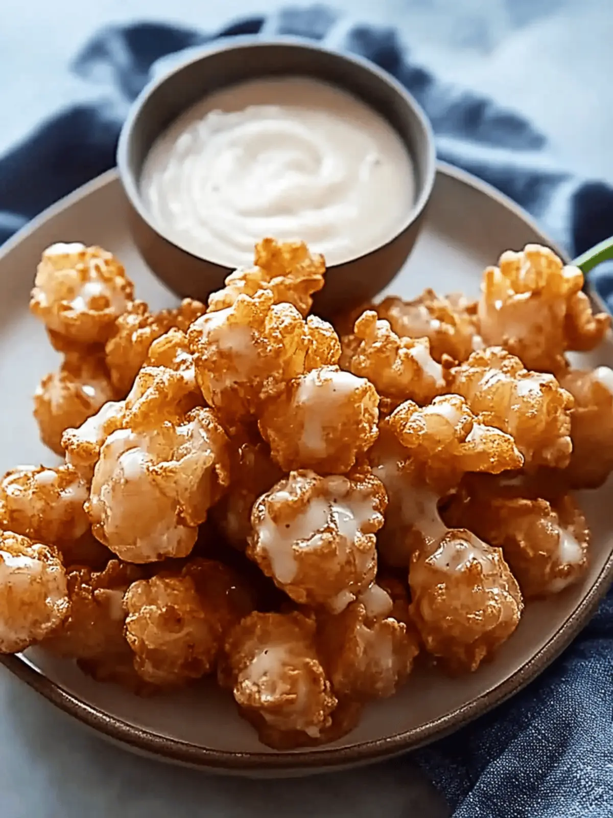 Bite-Sized Blooming Onions with Buttermilk Ranch Dip