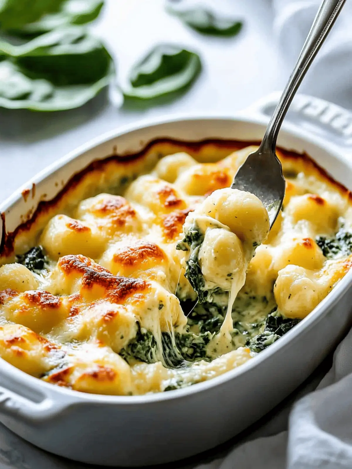 Creamy Pesto & Spinach Gnocchi Bake