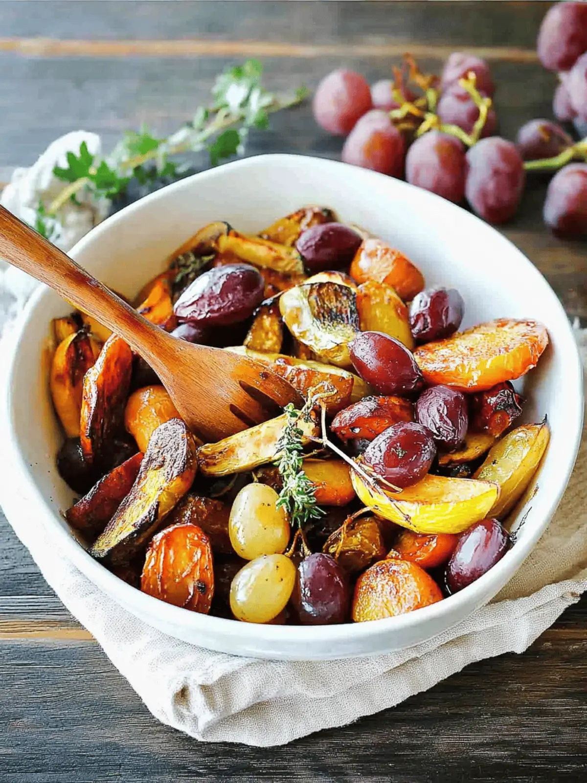 Roasted Veggies with Grapes and Honey