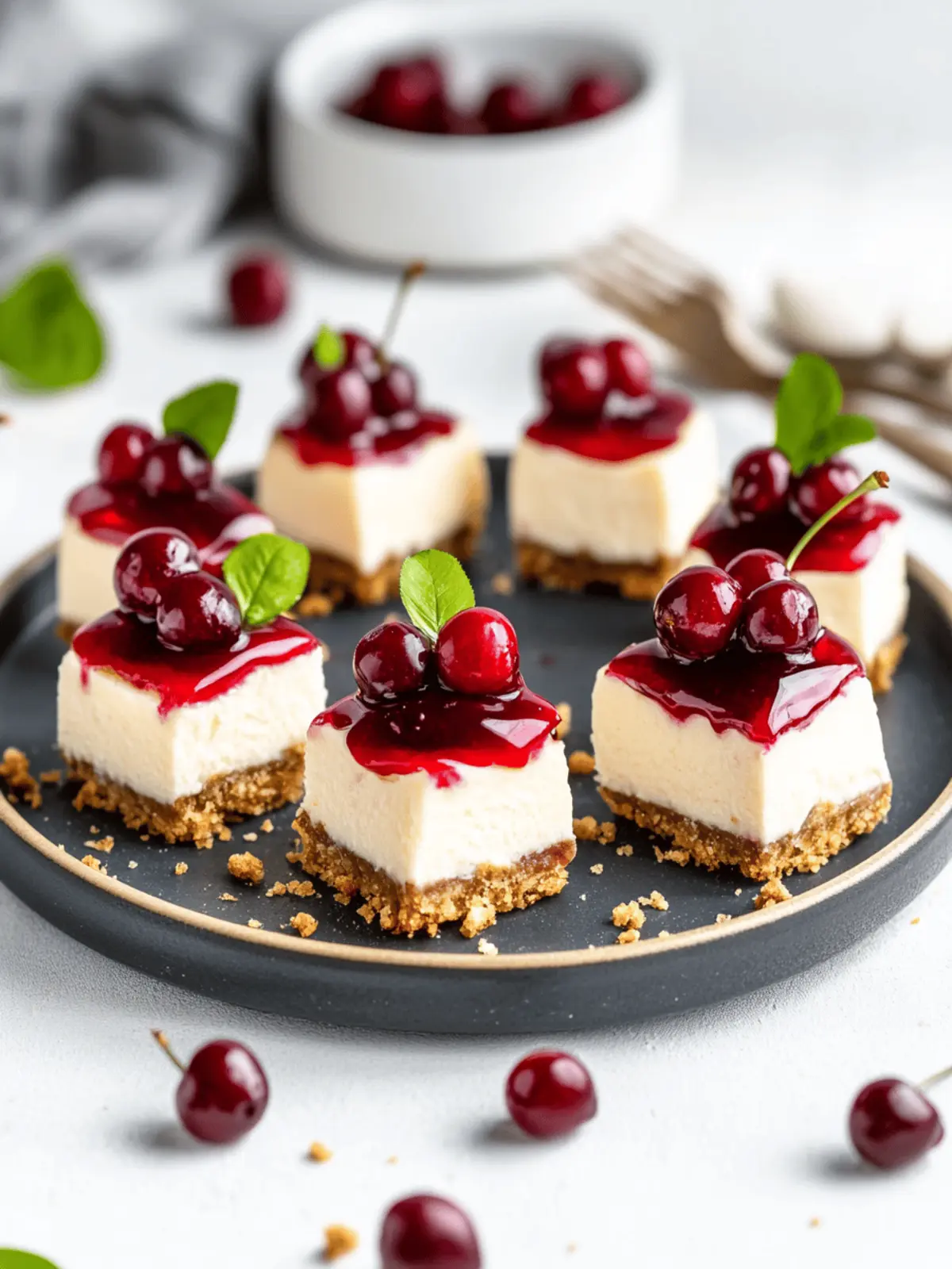Cherry Cheesecake Bites