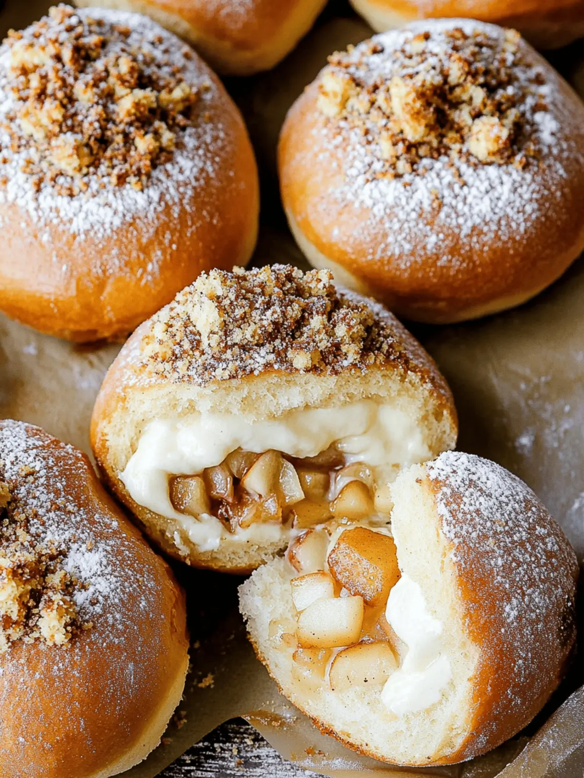 Apple Cheesecake Brioche Buns