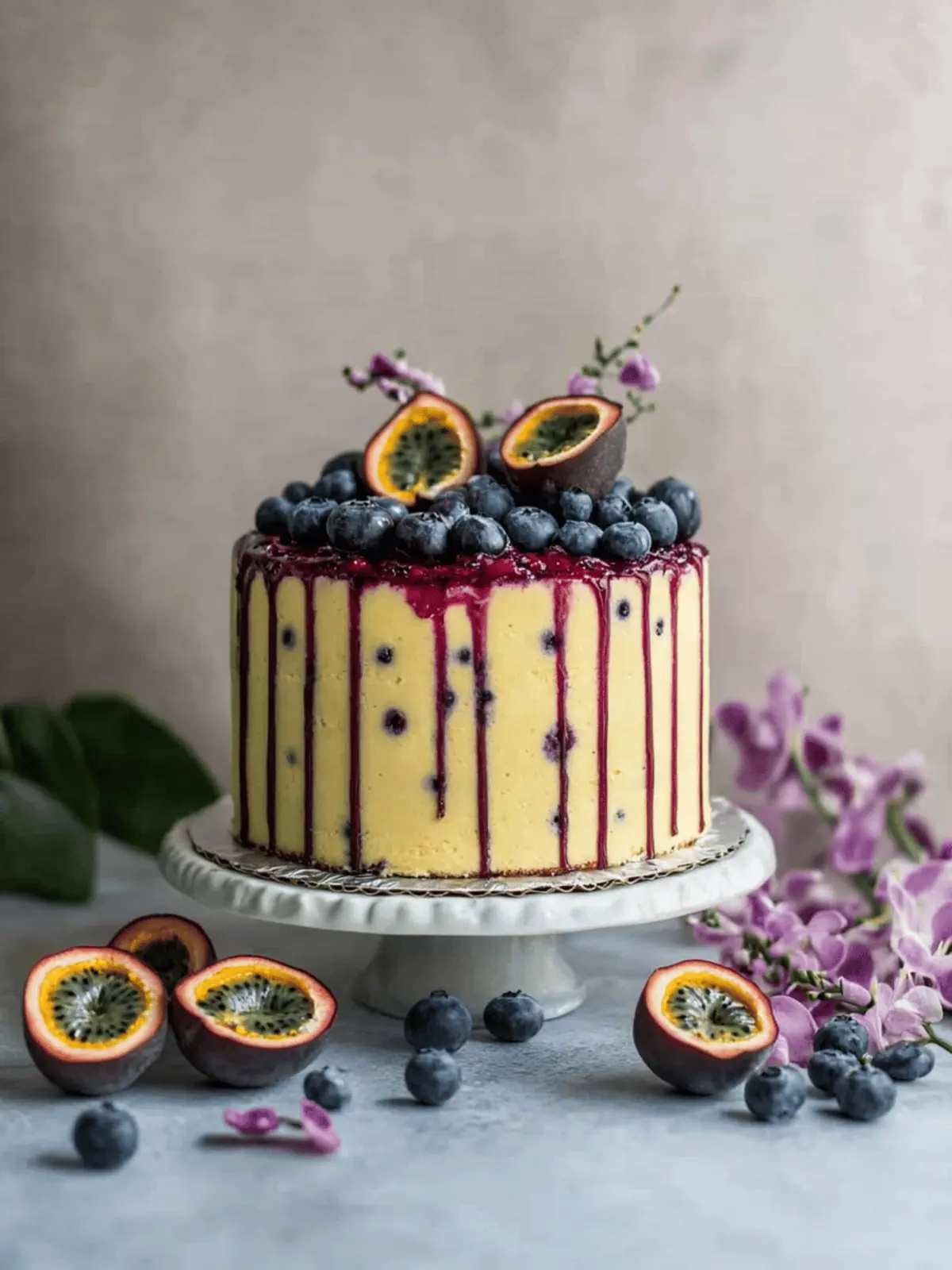 Blueberry Passionfruit Layer Cake