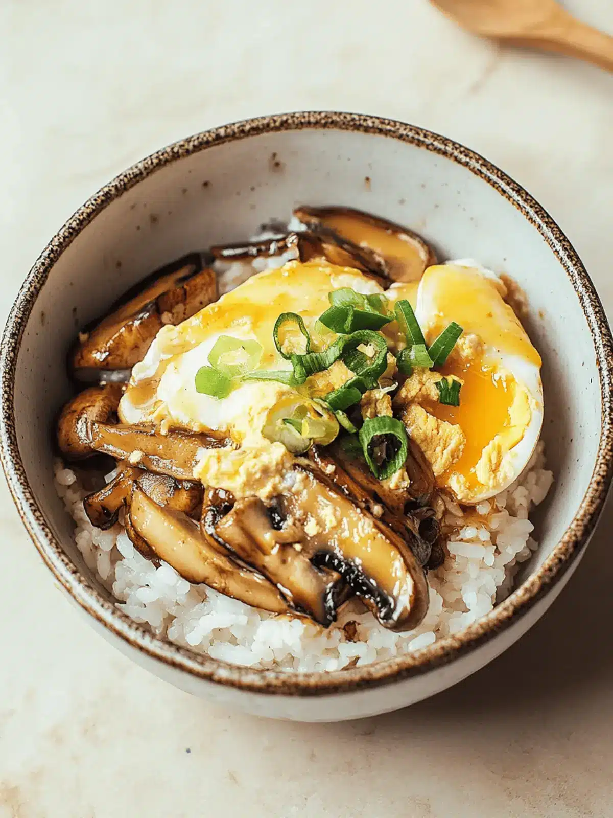 Mushroom and Egg Rice Bowl