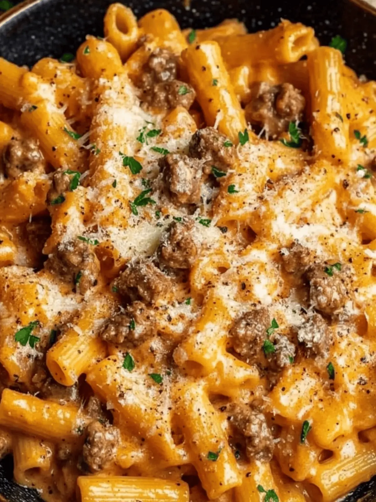 High Protein Creamy Beef Pasta
