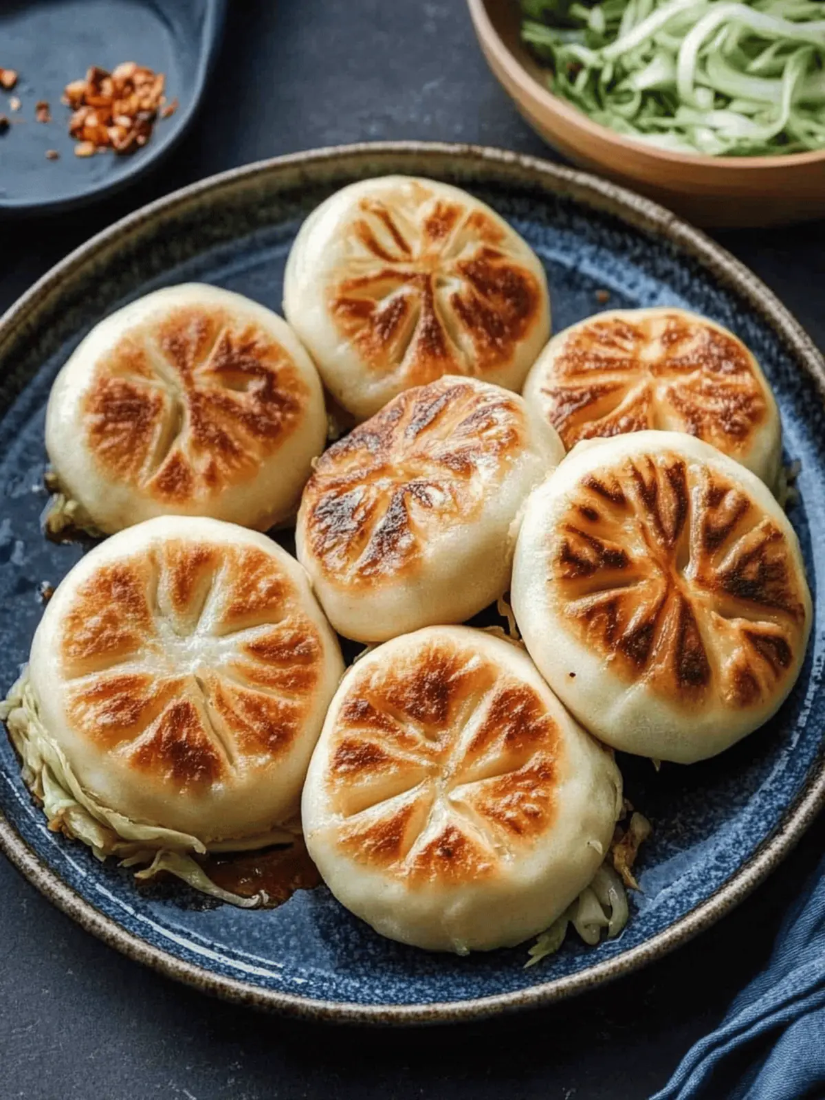 Pan-Fried Cabbage and Noodle Buns