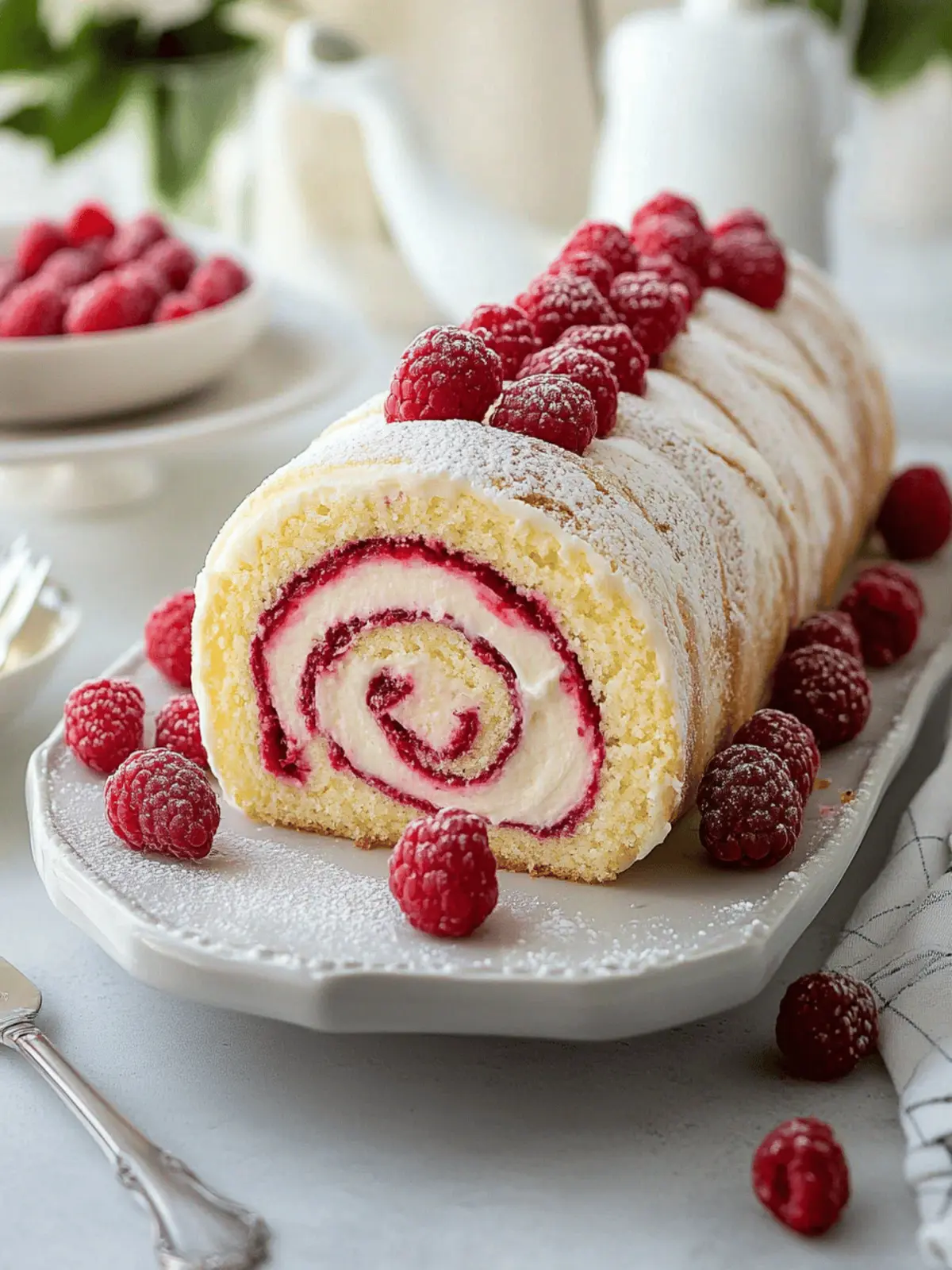Raspberry White Chocolate Cake Roll