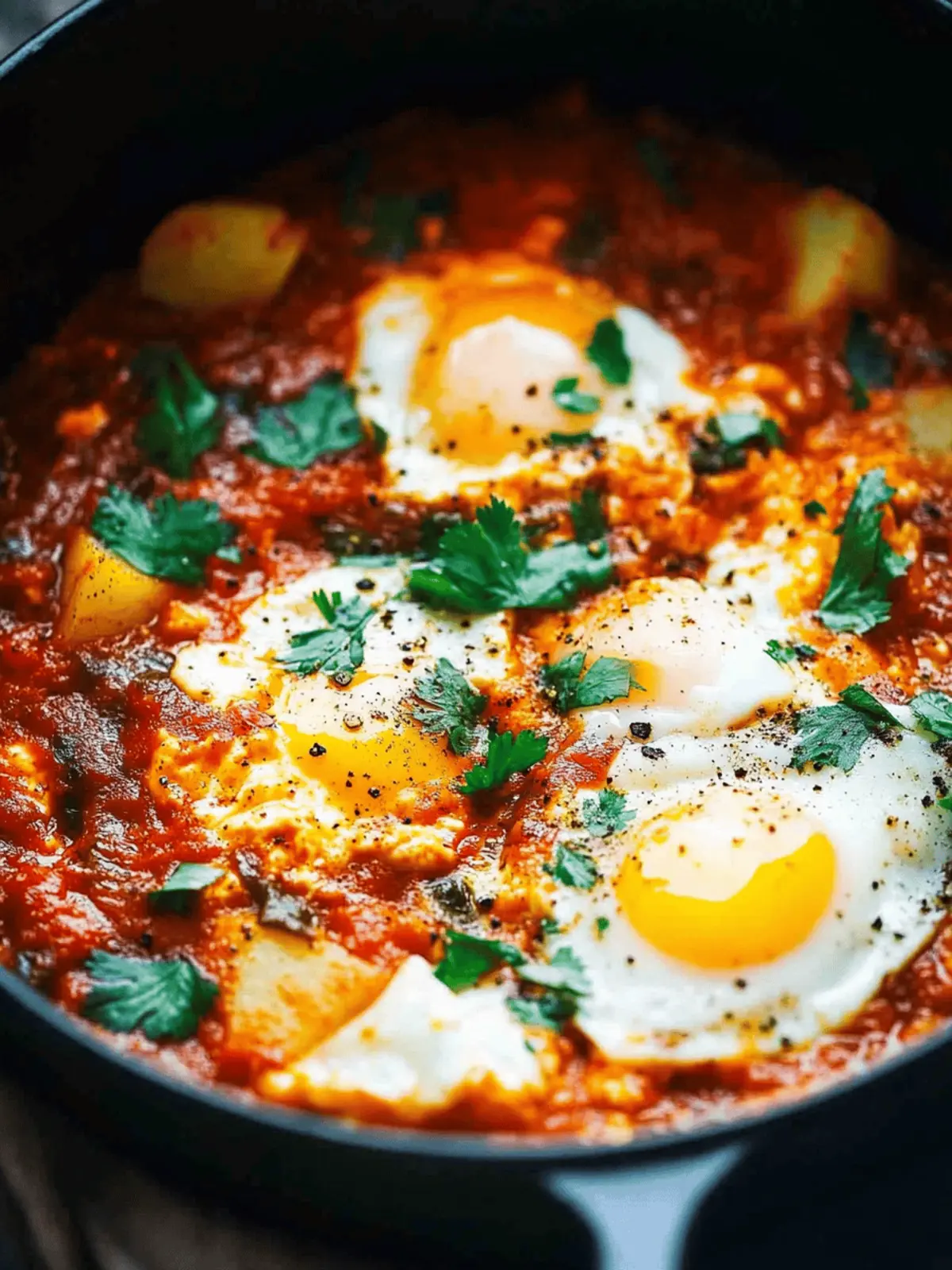 One Pot Spicy Eggs and Potatoes