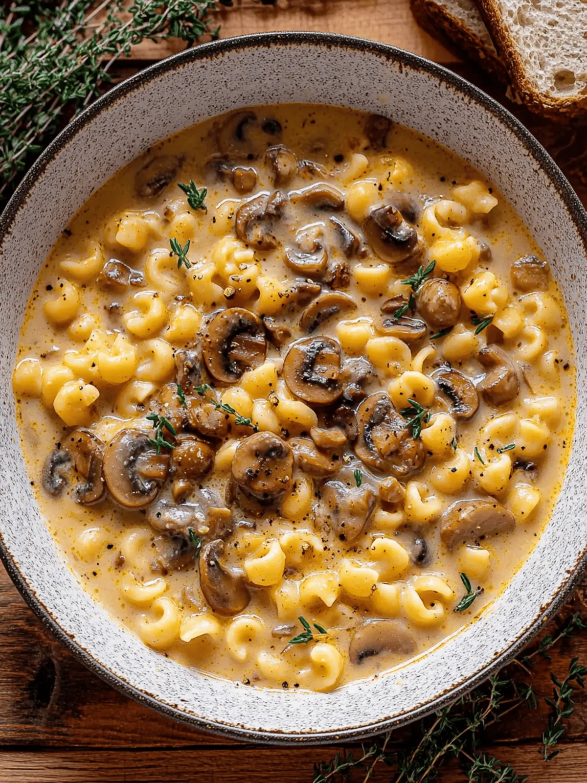 Creamy Mushroom Pasta Soup
