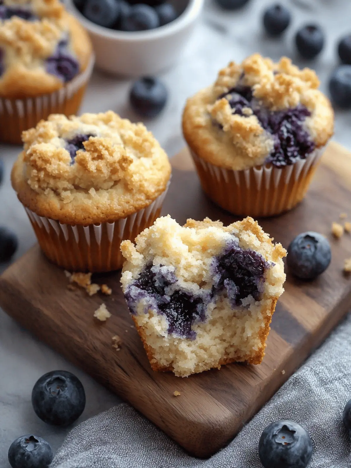 Blueberry Cheesecake Crumble Muffins