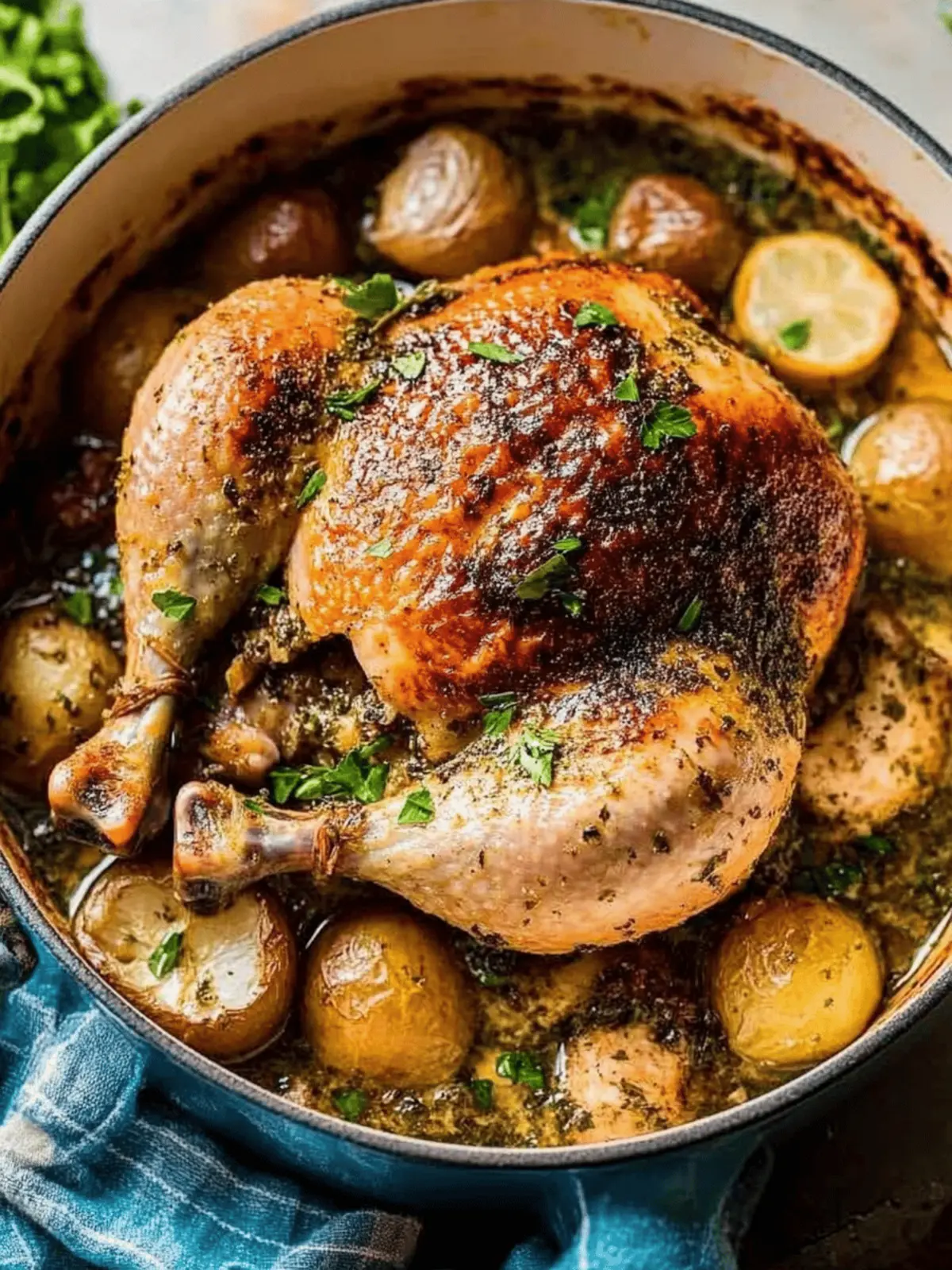 Lemon Herb Pot Roast Chicken