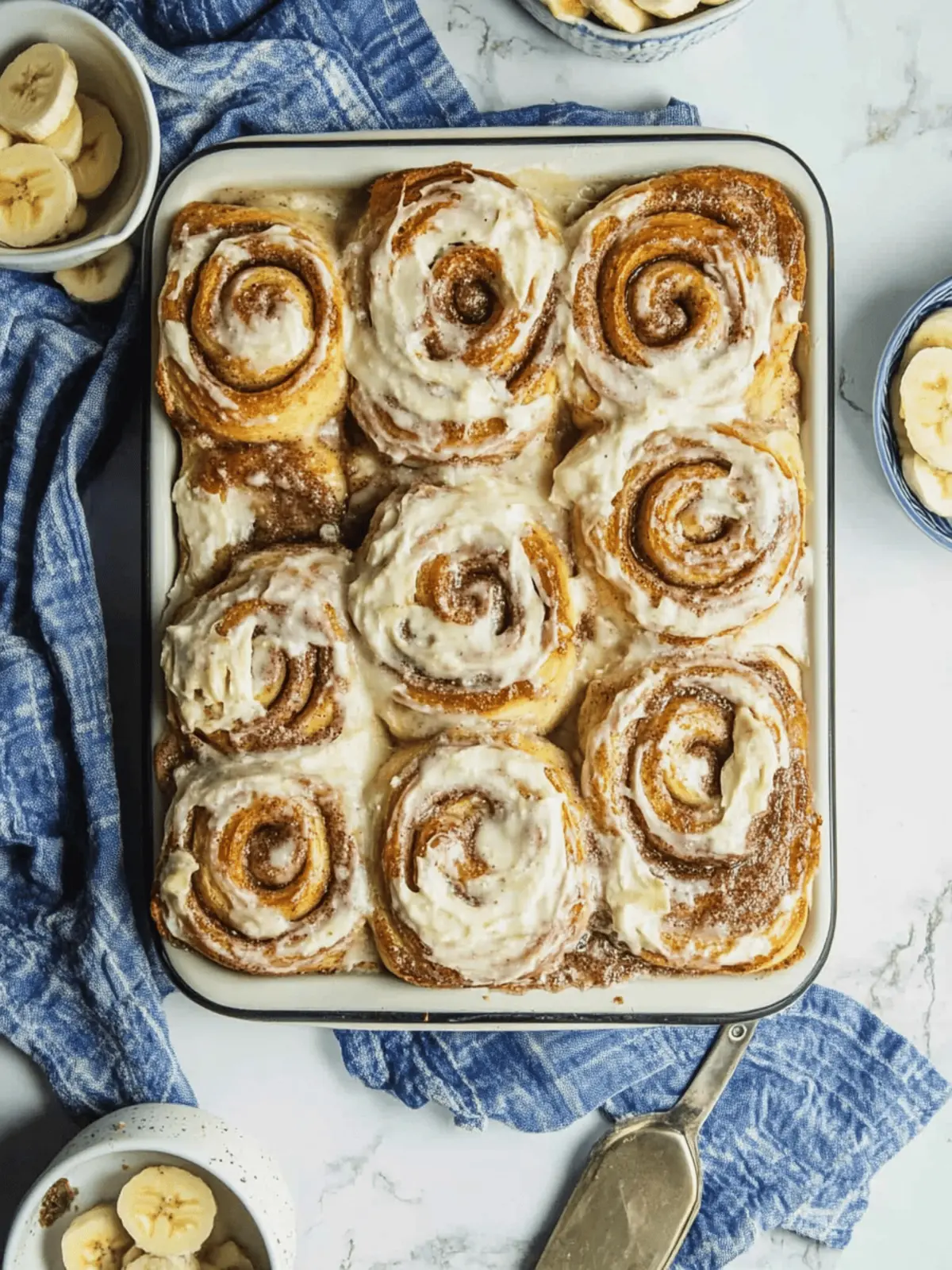 Banana Bread Batter Cinnamon Buns